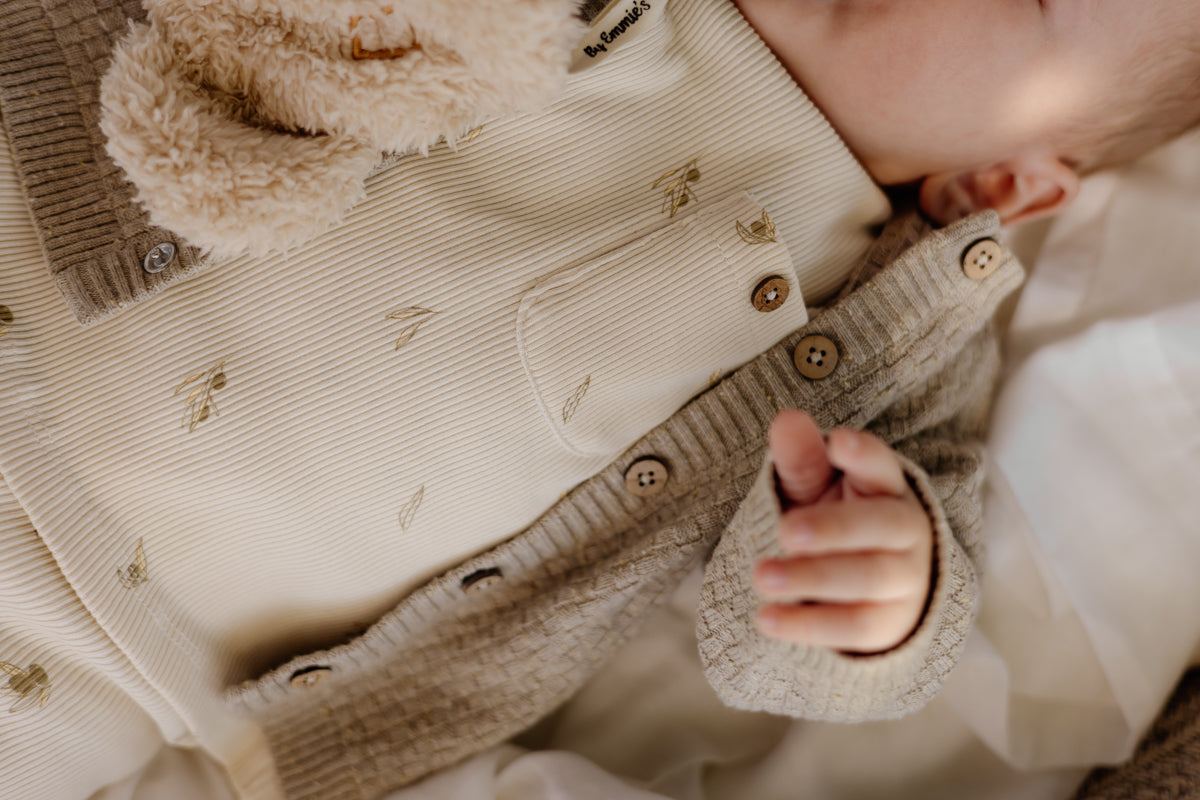 Shirt crème met print | AOP Green Sketch