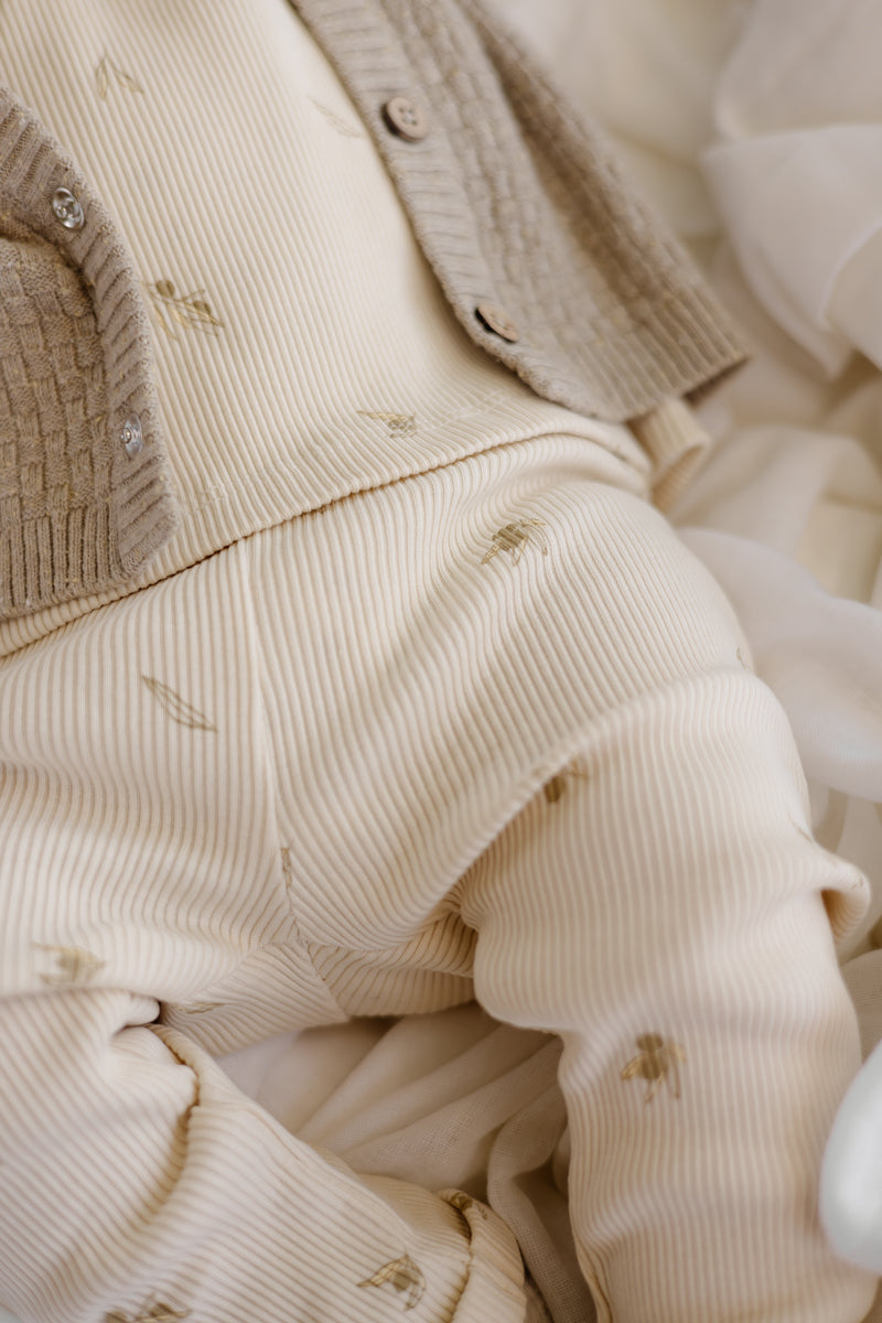 Legging crème met print | AOP Green Sketch