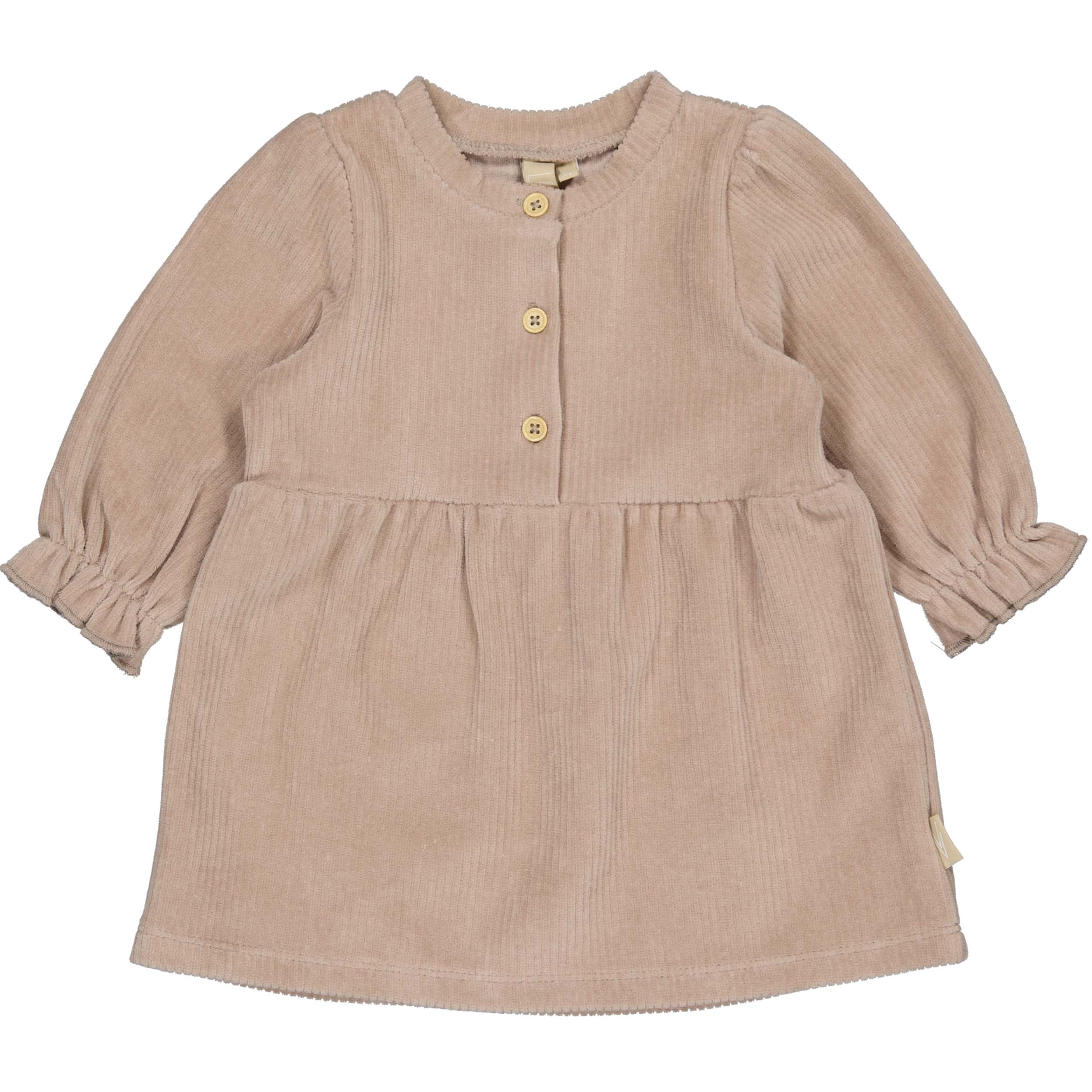 Taupe jurk met knoopsluiting | Mauve