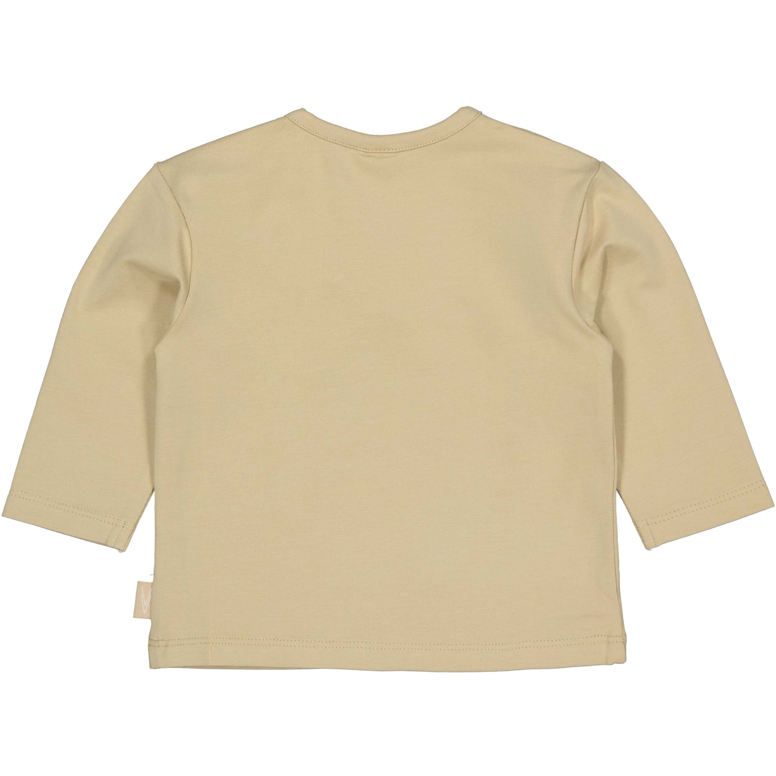 Zachtgele longsleeve met borstborduursel | Beige
