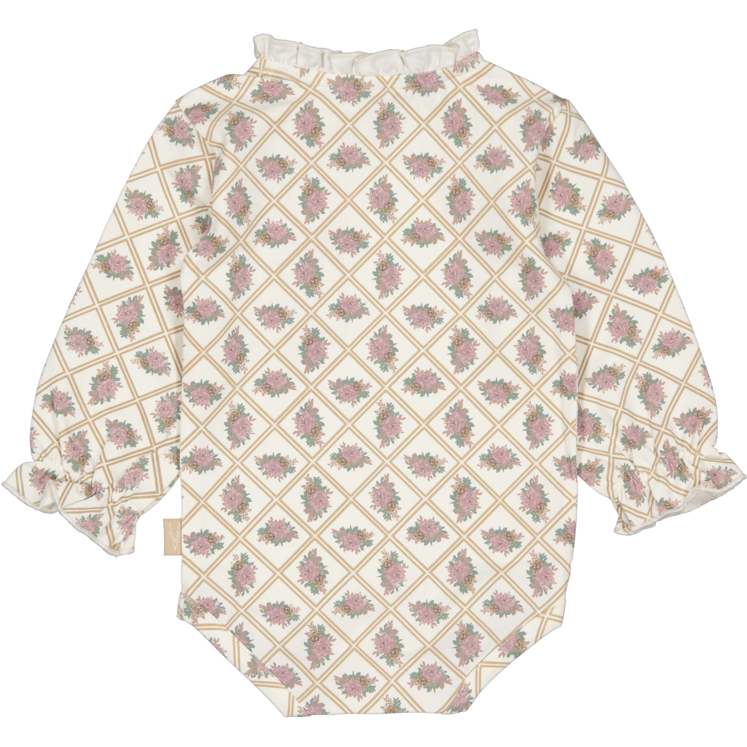 Gebroken witte romper met all-over print | AOP White Flower