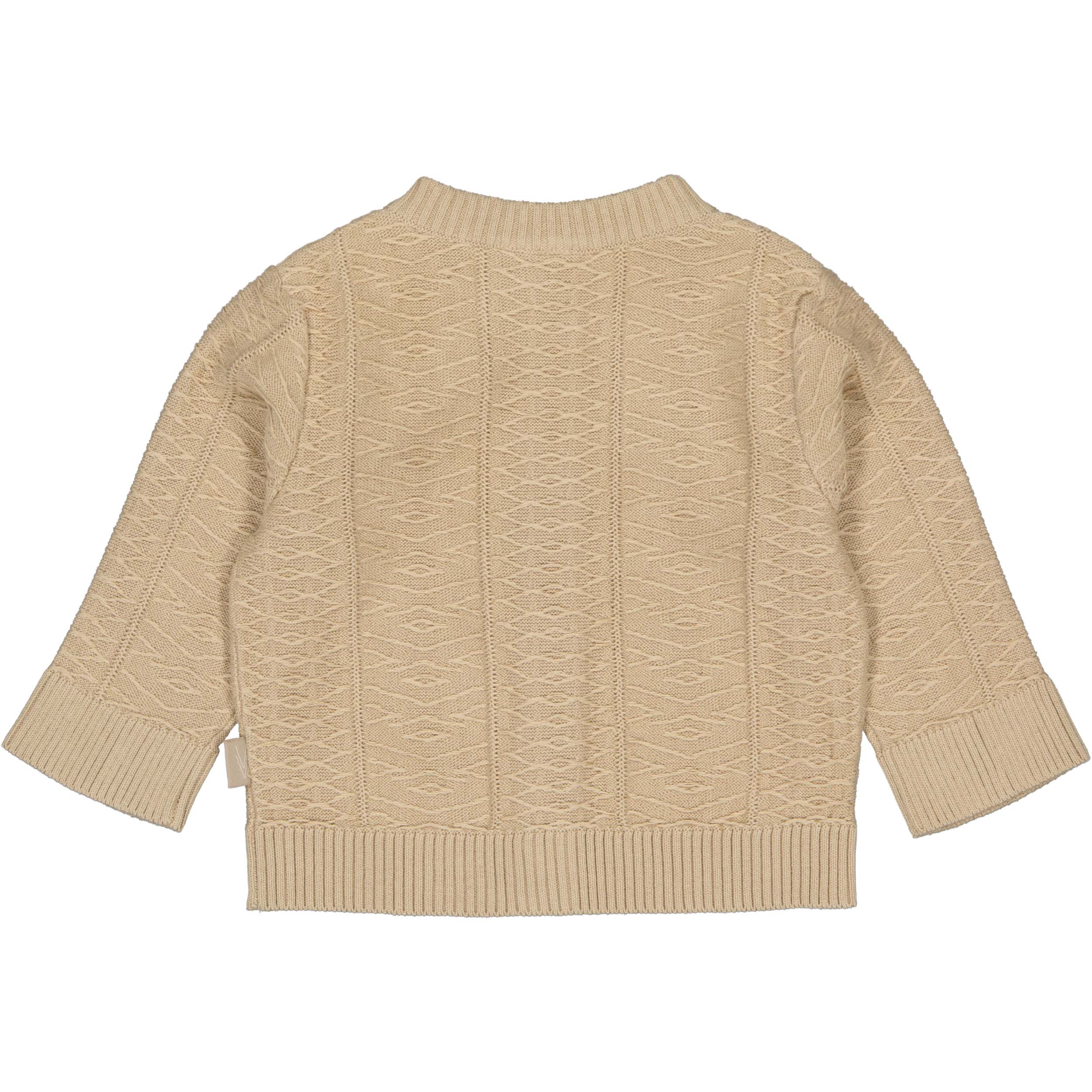 Zandkleurig gebreid vest met knopen | Beige