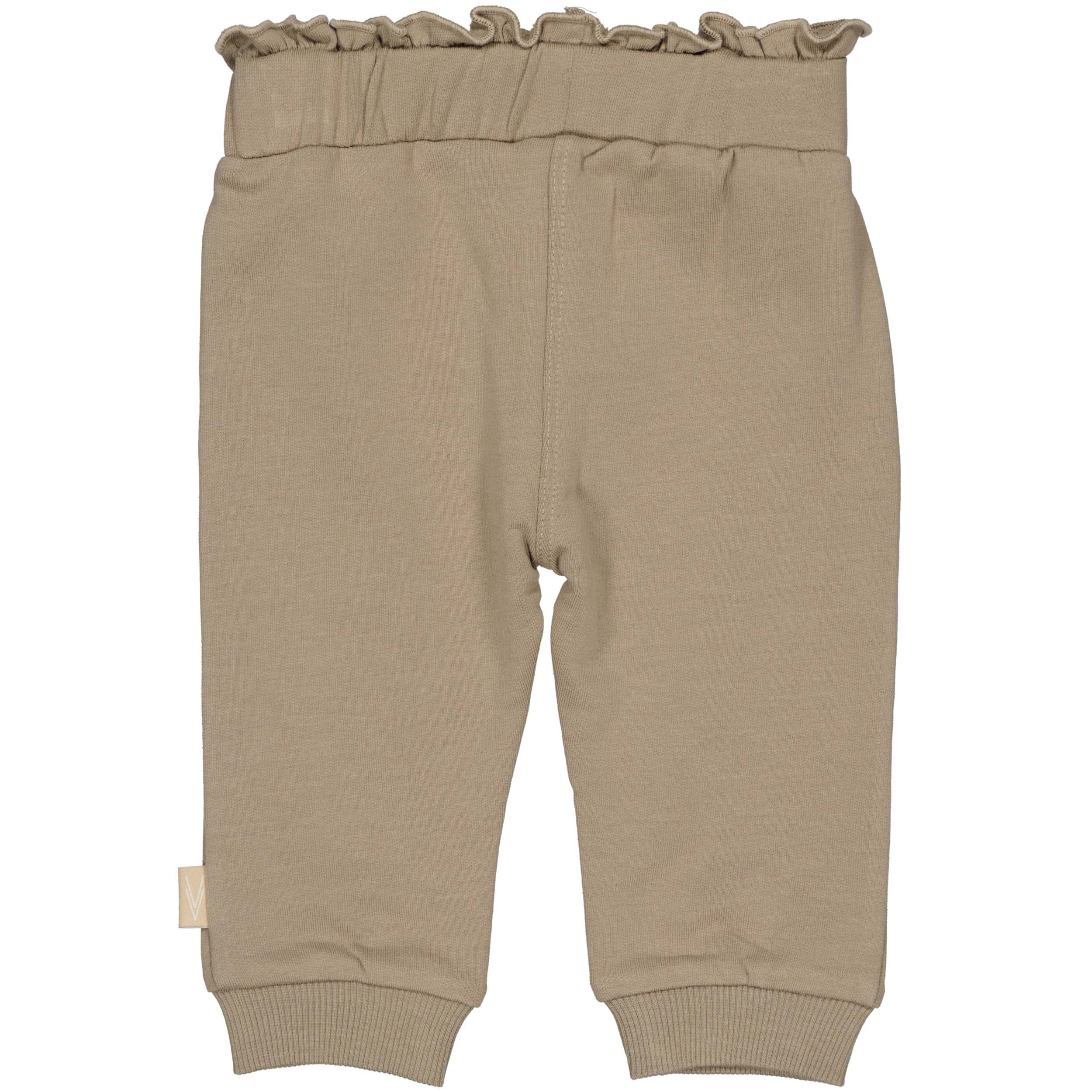 Taupe broek met ruche tailleband | Light Brown