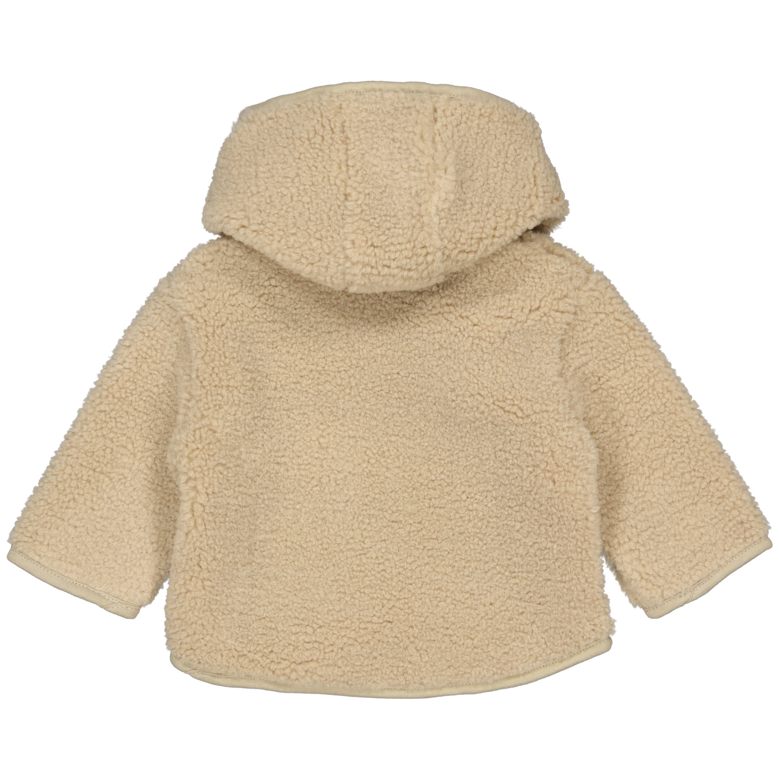 Beige teddy jas met capuchon | Beige