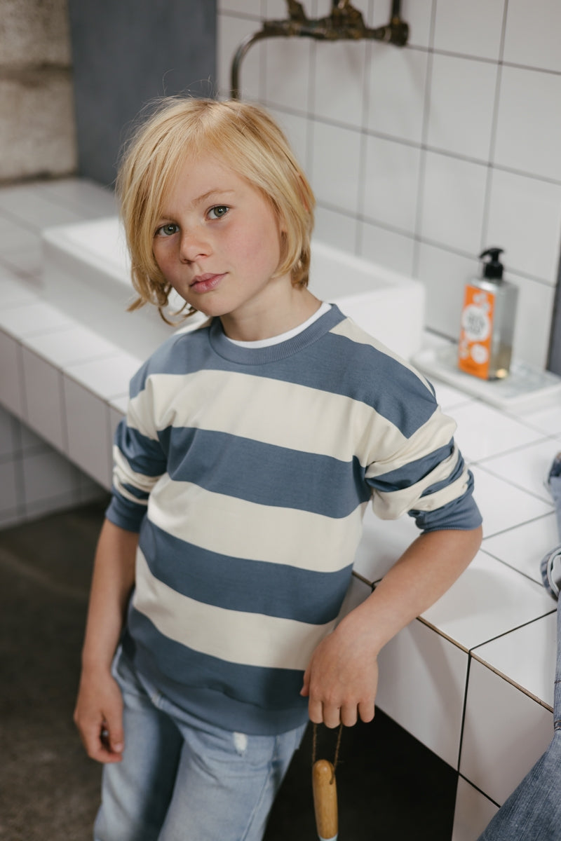 Trui Beige gestreept | AOP Taupe Stripe