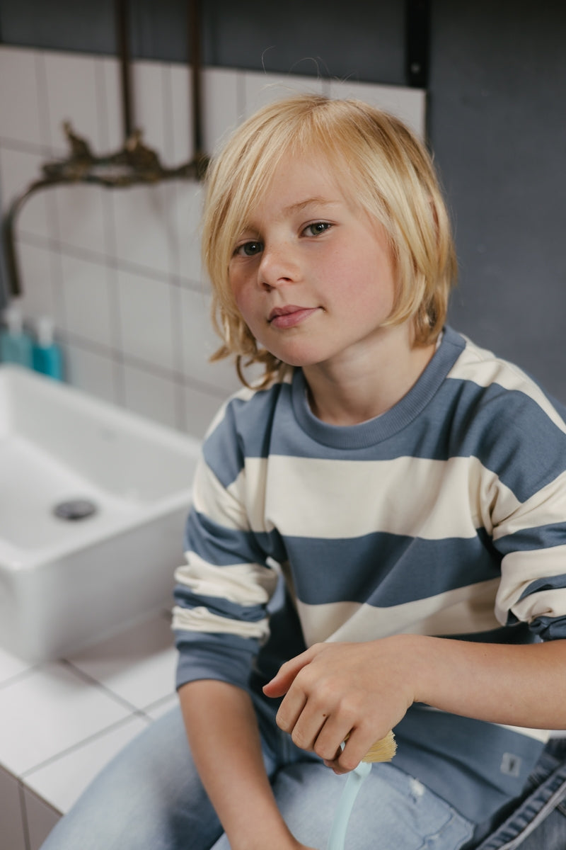 Trui Beige gestreept | AOP Taupe Stripe