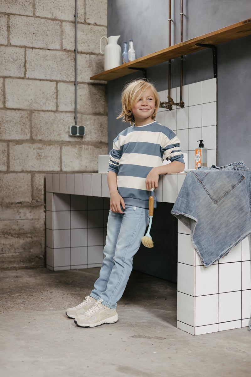 Trui Beige gestreept | AOP Taupe Stripe