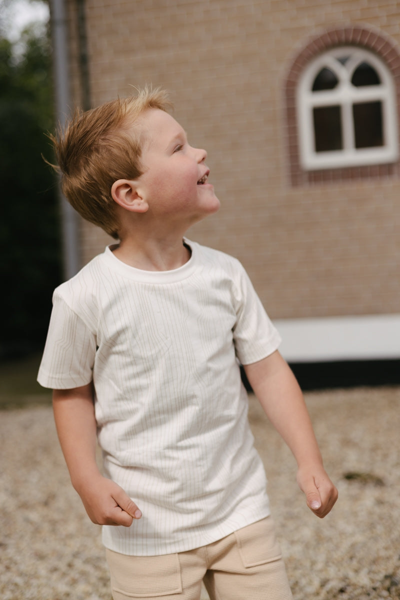 Shirt Beige | AOP Taupe Lines