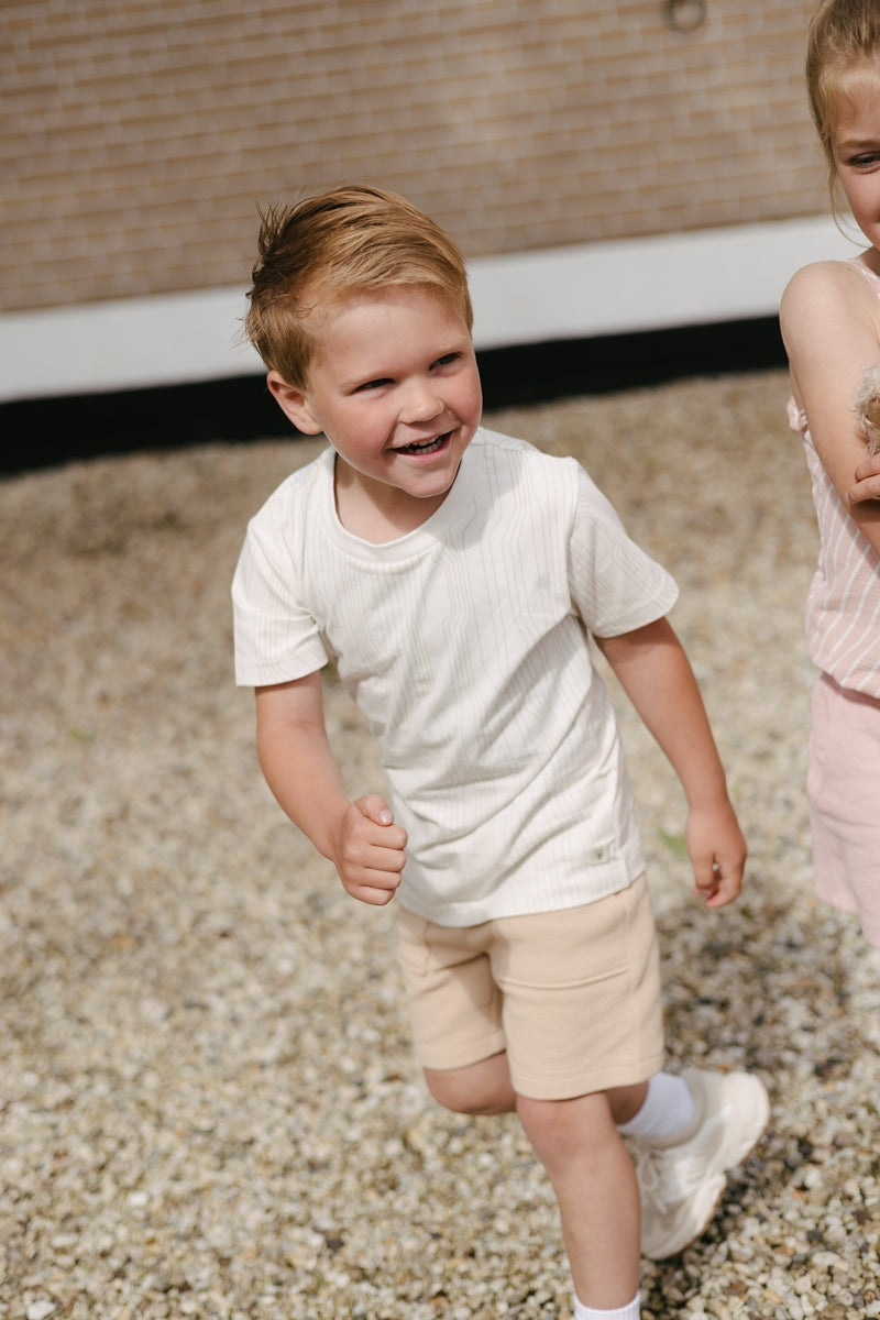 Shirt Beige | AOP Taupe Lines