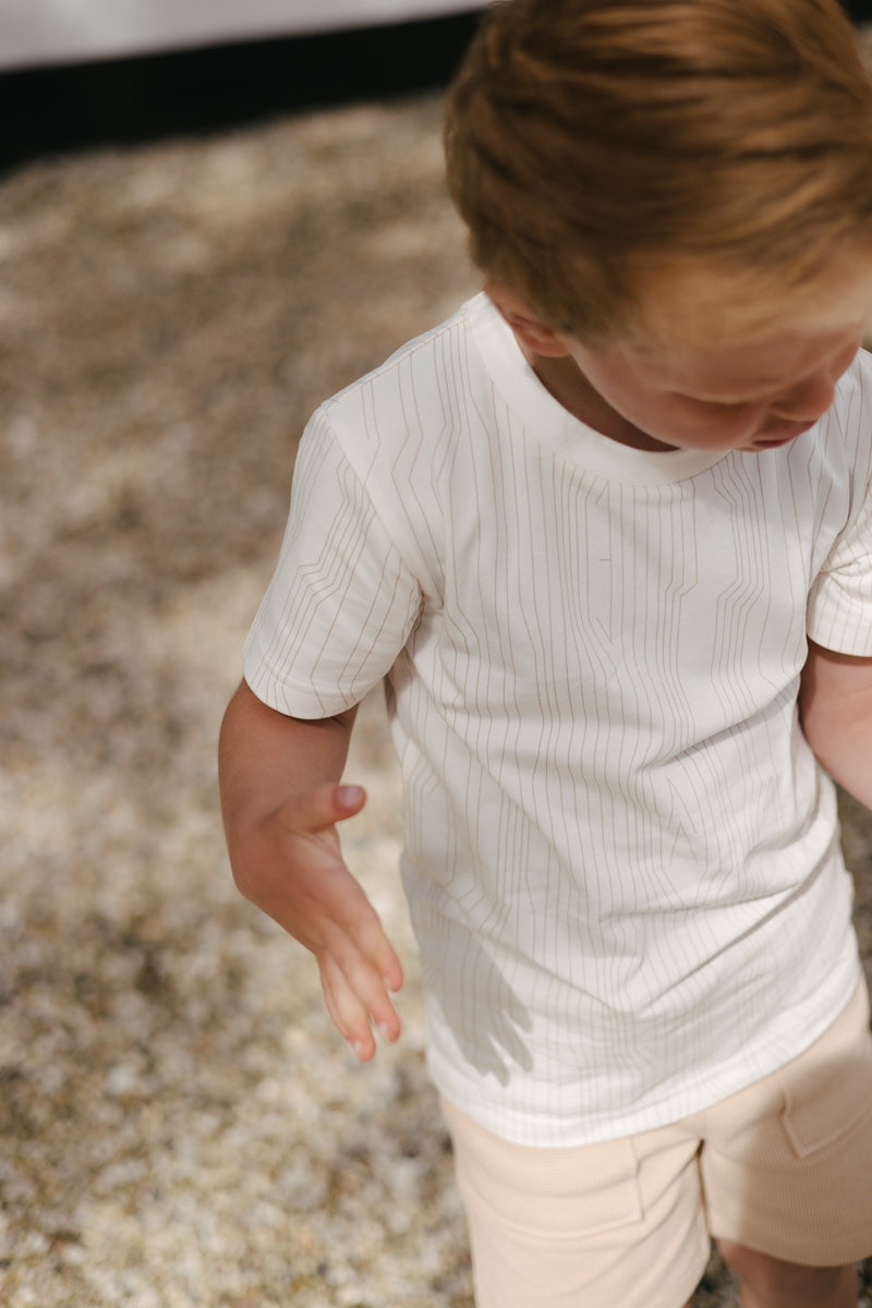 Shirt Beige | AOP Taupe Lines