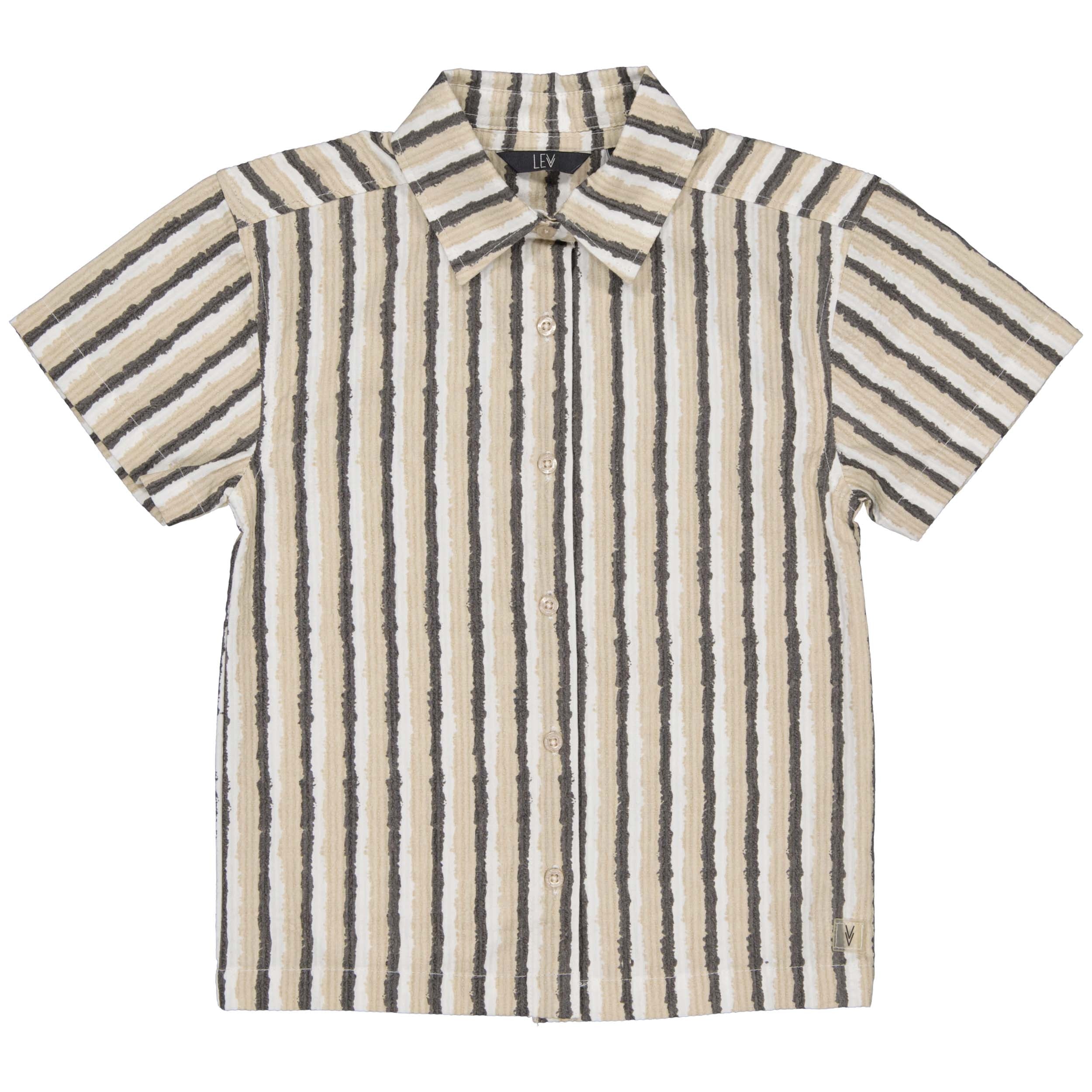 Shirt Spijkerstof | AOP Grey Stripe