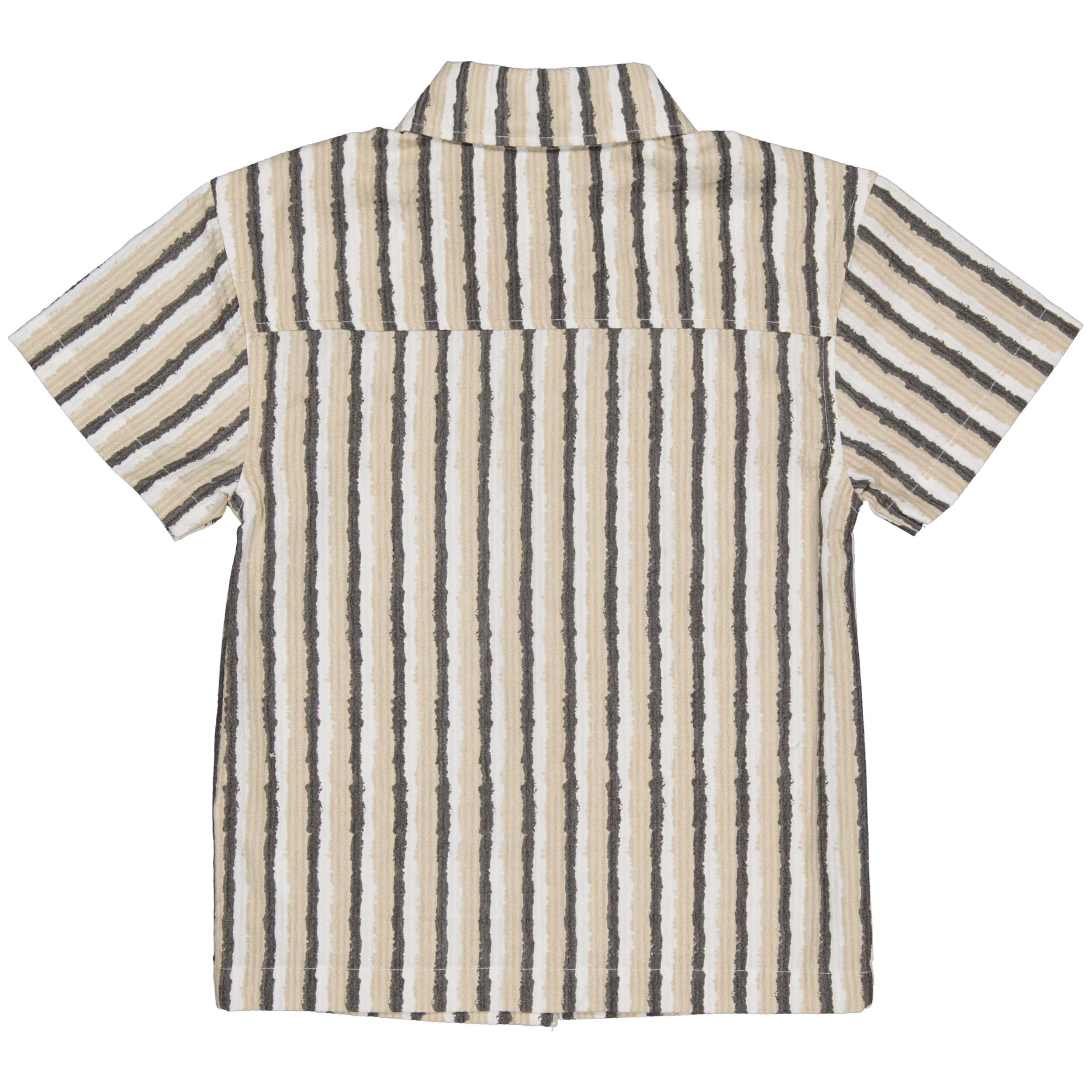 Shirt Spijkerstof | AOP Grey Stripe