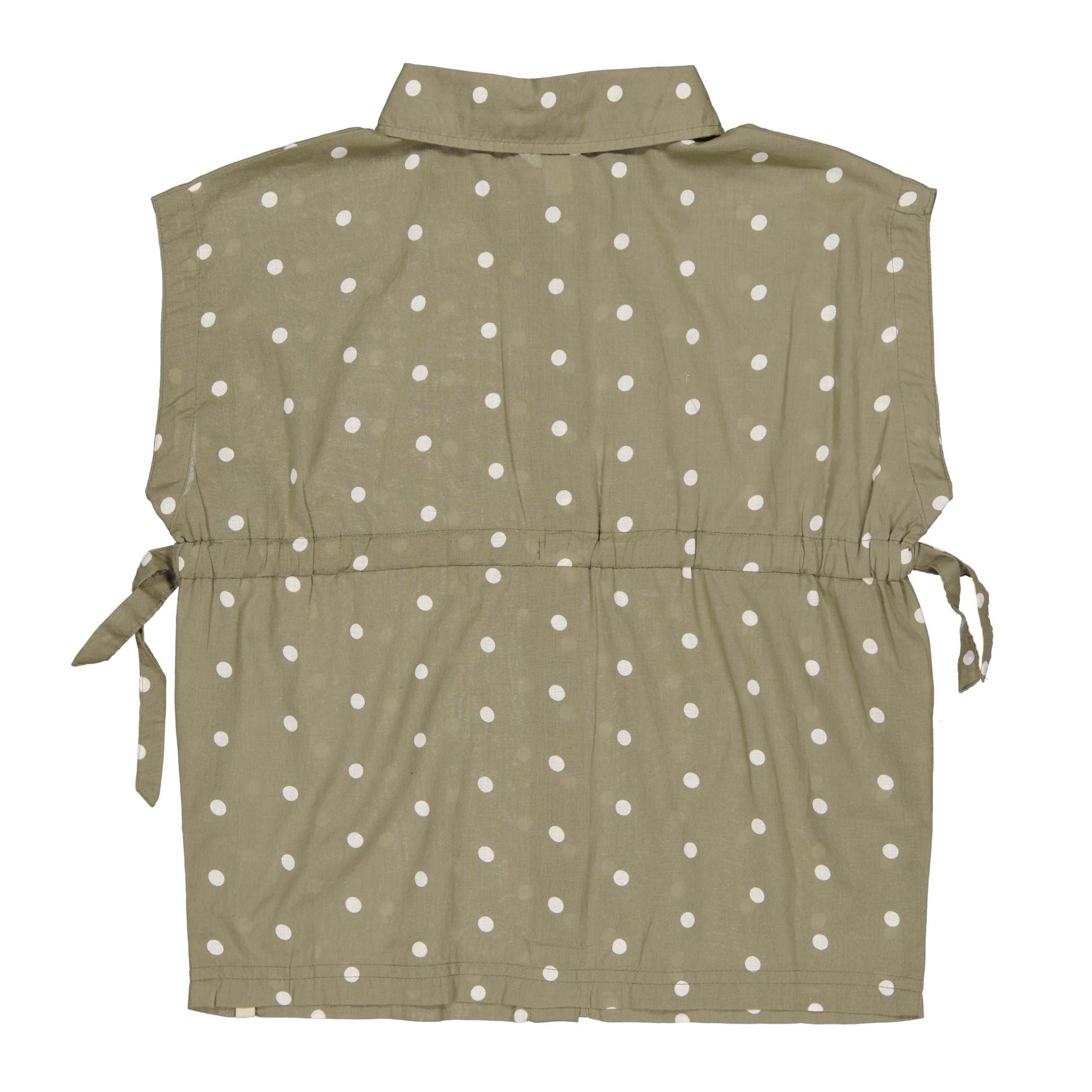 Blouse groen met stippen | AOP White Dot