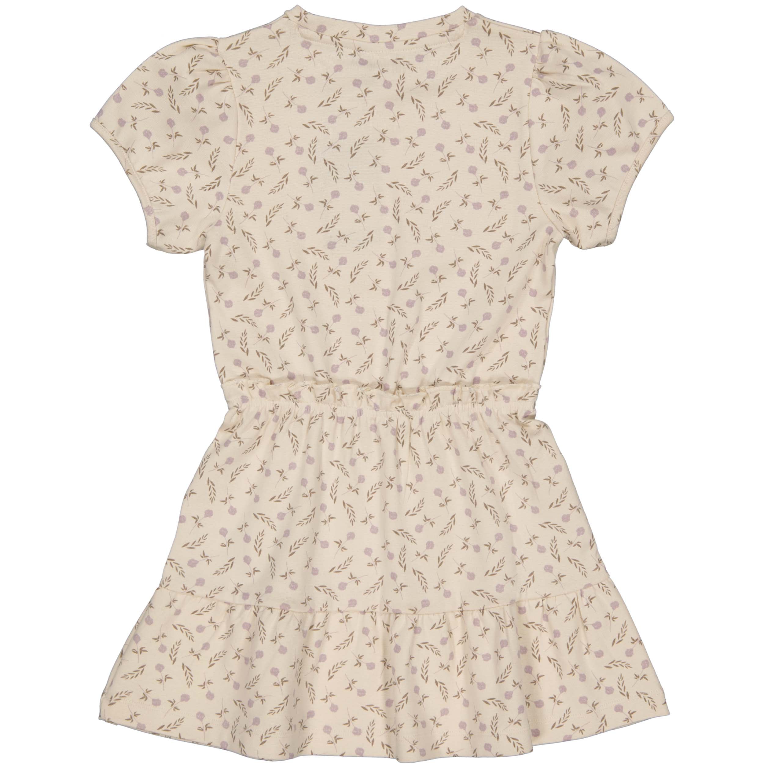 Jurk ecru met bloemen | AOP Purple Flower