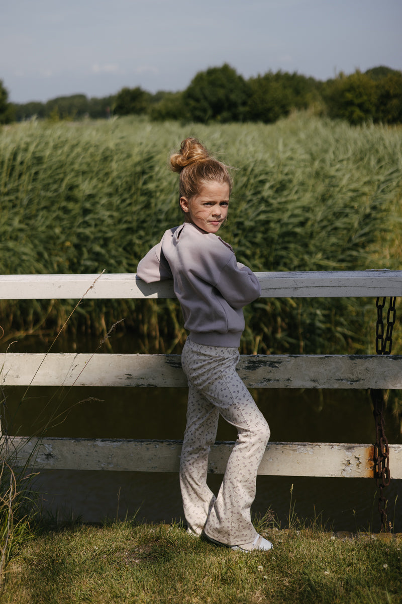 Flairbroek crème | AOP Purple Flower