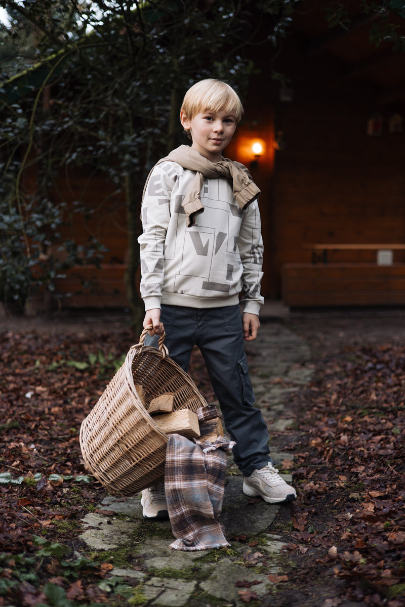 Sweater all over print | AOP Taupe Graphic