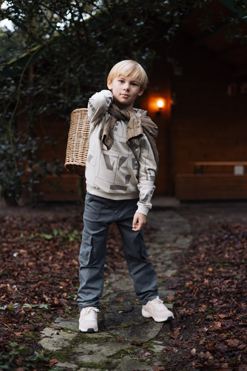 Sweater all over print | AOP Taupe Graphic