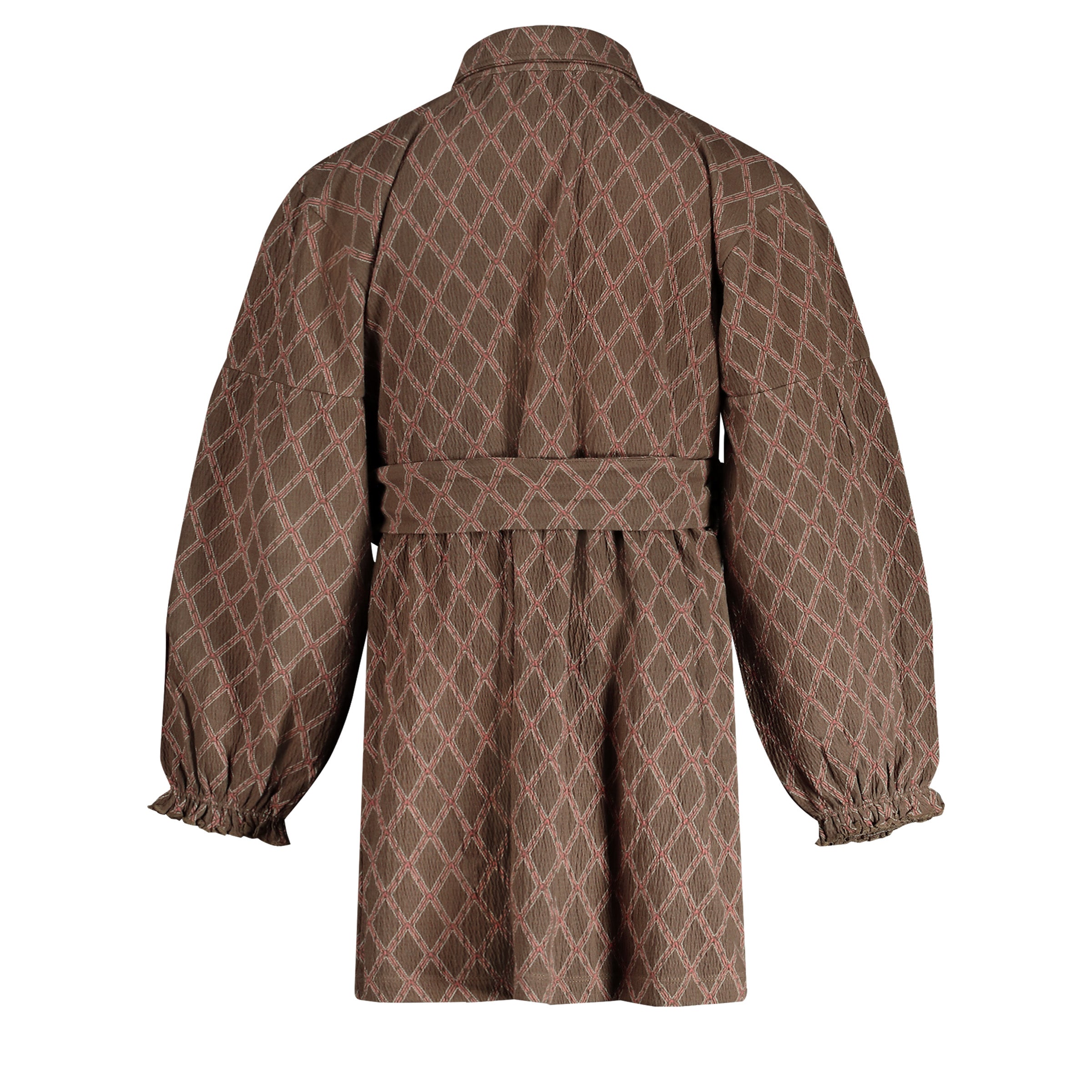 Jurk all over print | AOP Taupe Lines