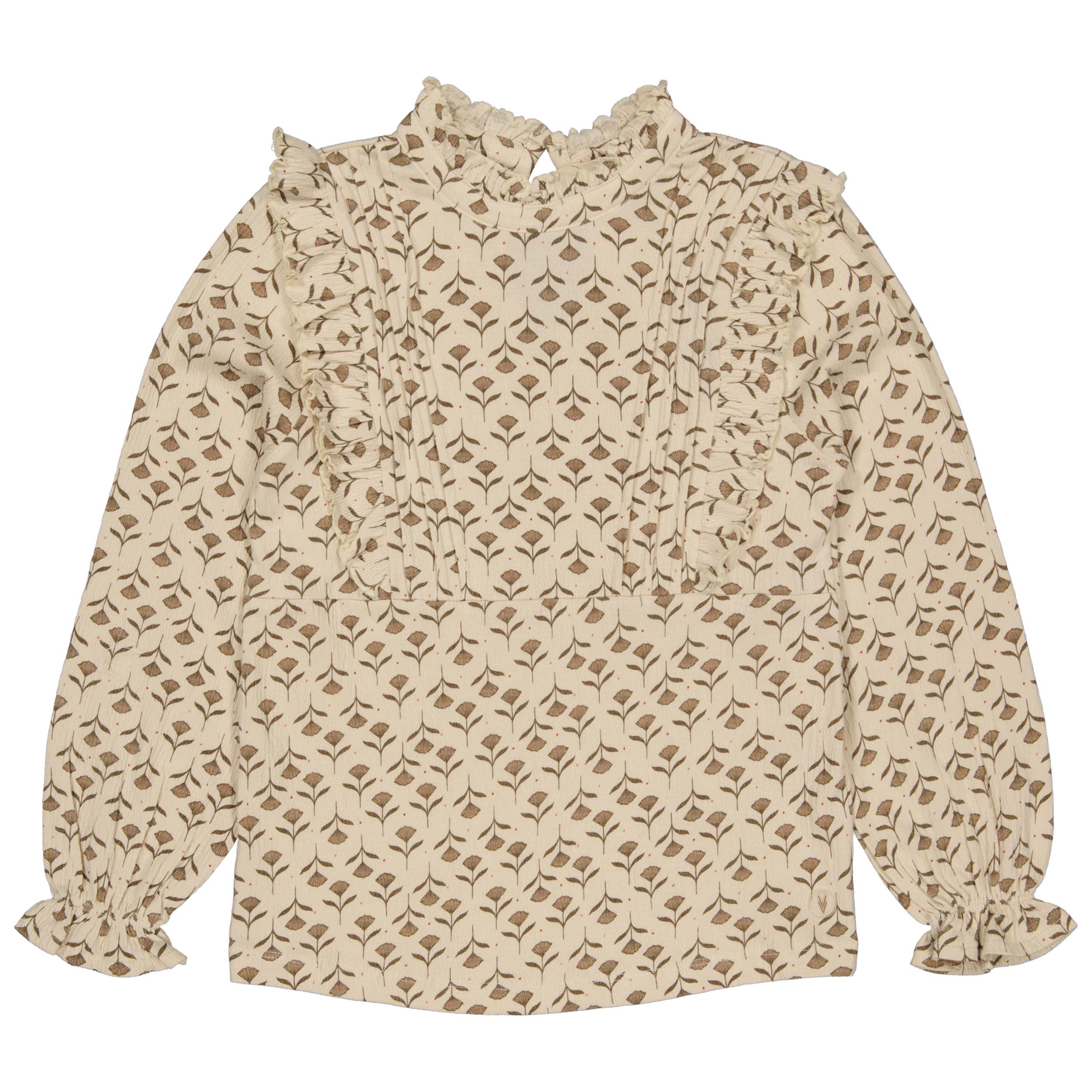 Blouse all over print bloemen | AOP White Flower