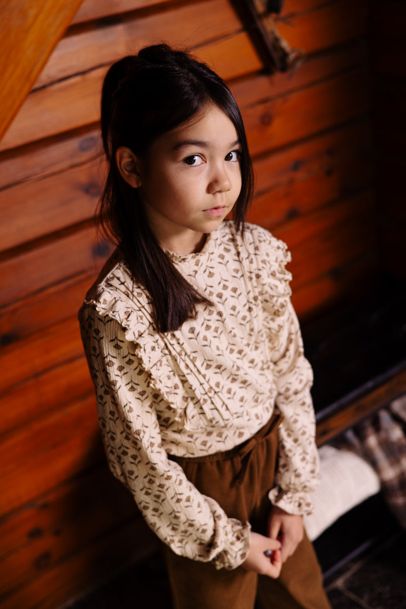 Blouse all over print bloemen | AOP White Flower