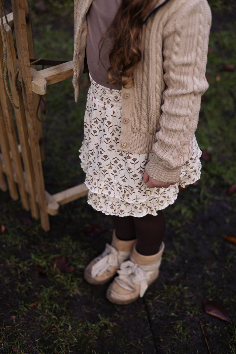 Rok all over print bloemen | AOP White Flower