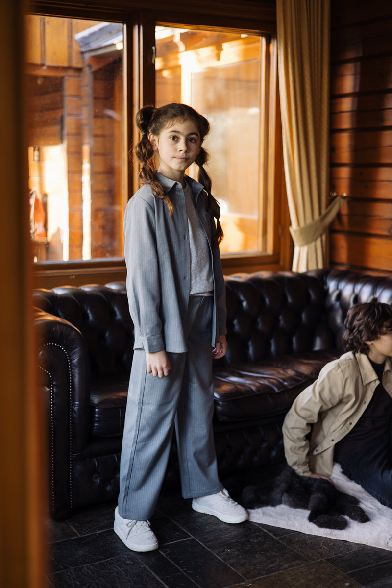 Blouse gestreept | AOP Grey Stripe