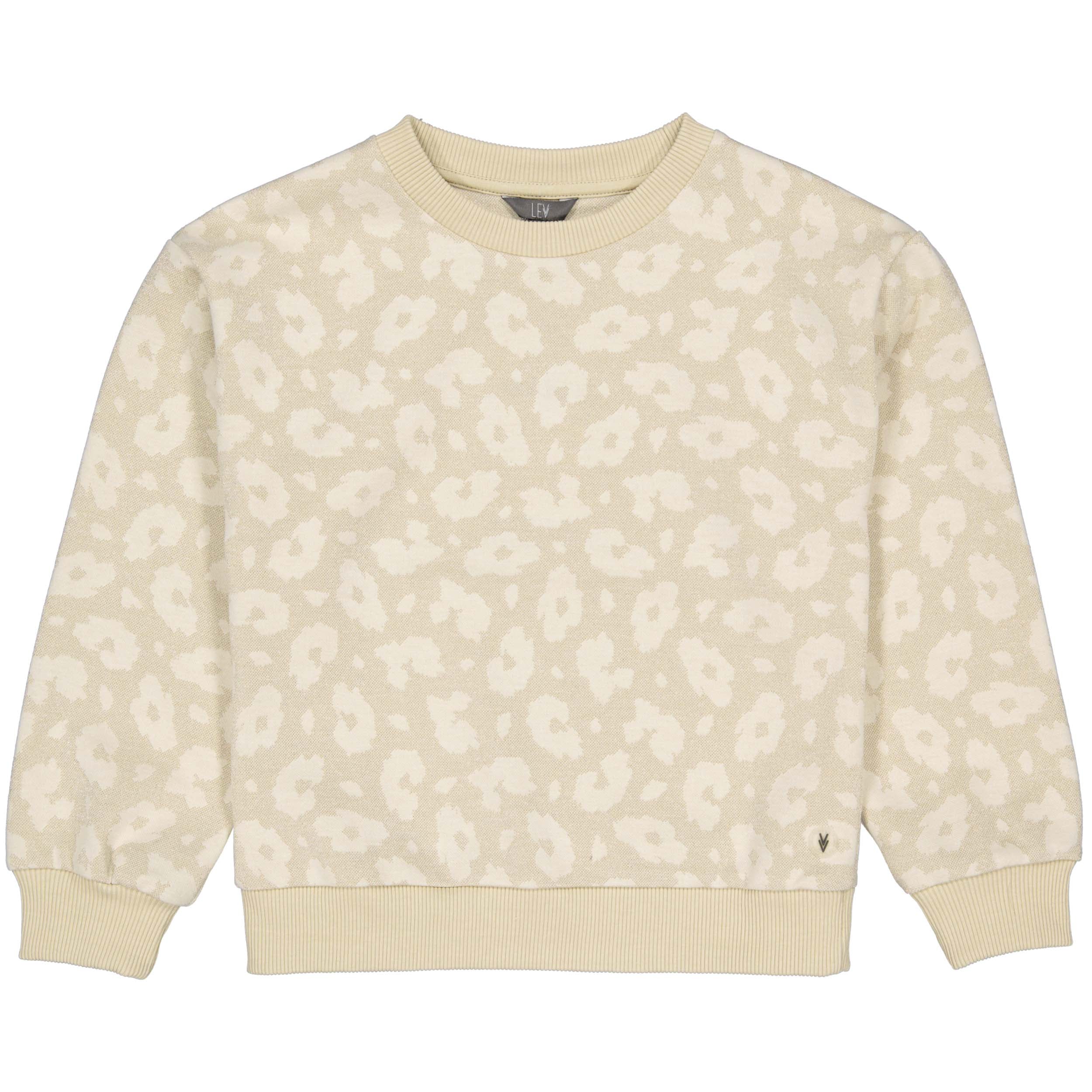 Sweater all over print creme | AOP White Animal