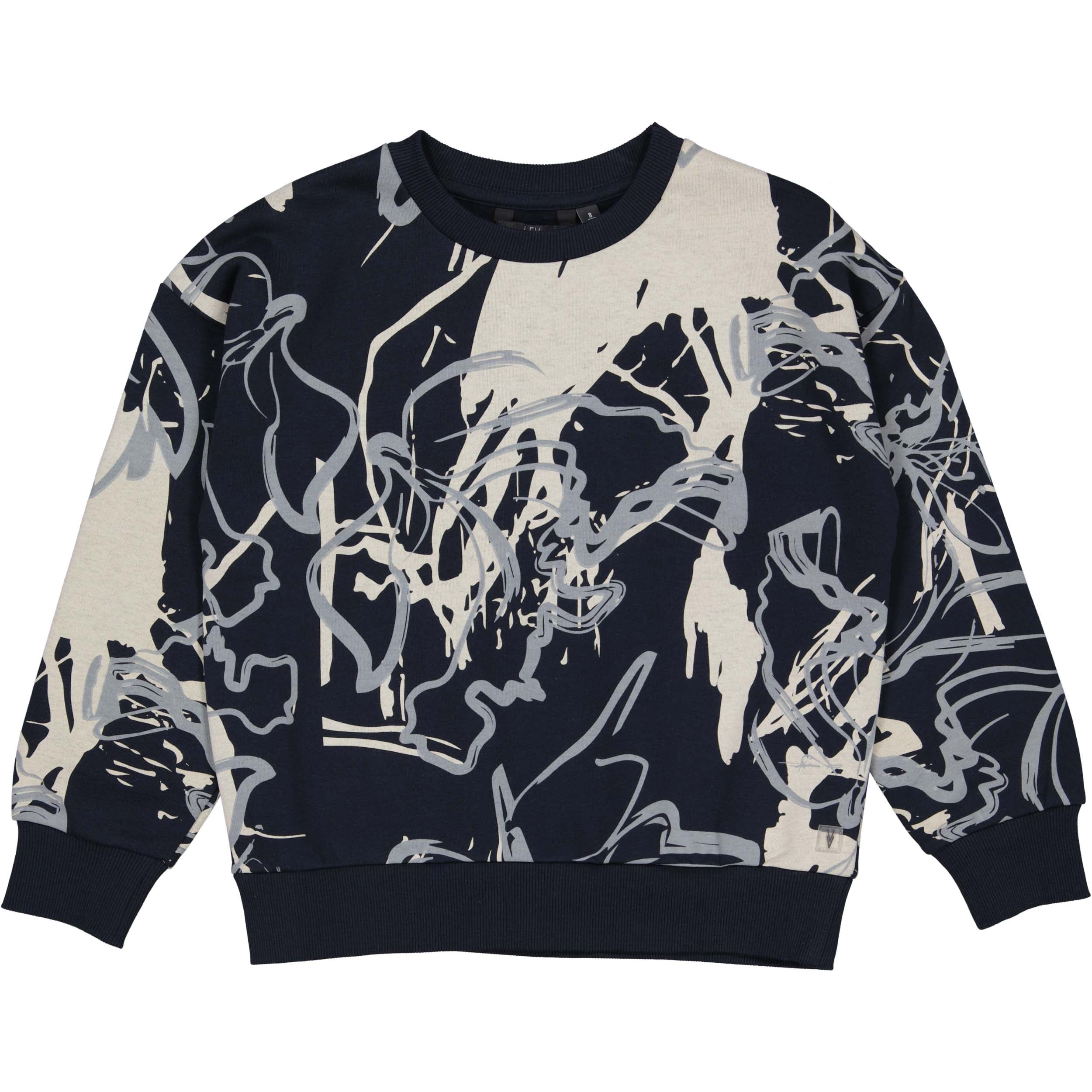 Sweater met all over print | AOP Blue Graphic