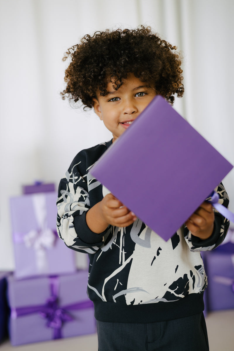 Sweater met all over print | AOP Blue Graphic