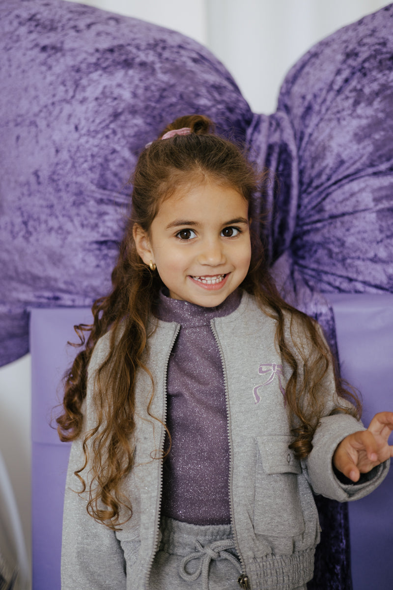 Shirt met glitter | Dark Mauve