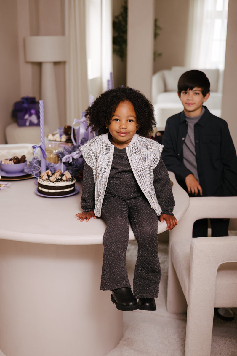 Jacket met glitter | AOP Multi Check