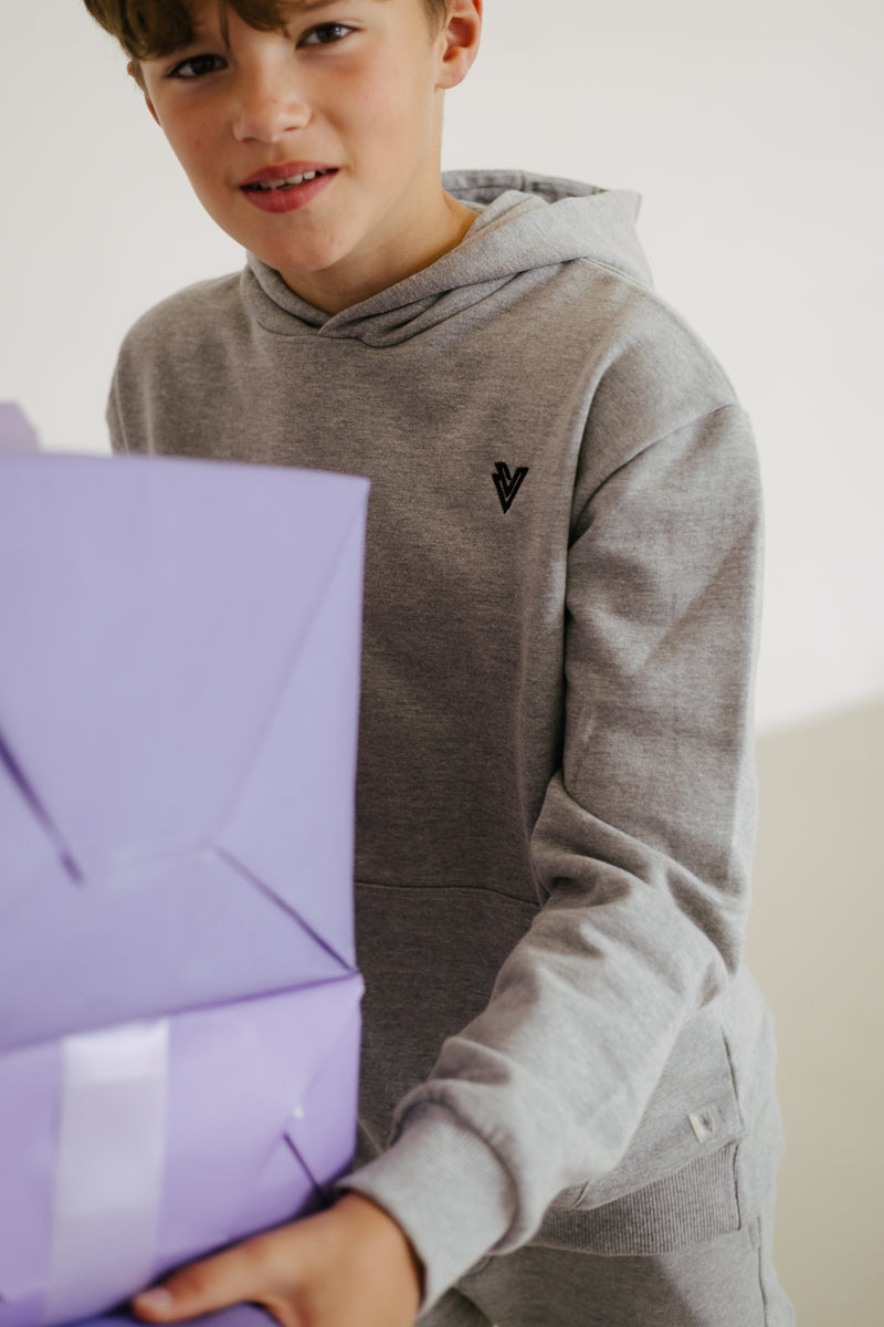 Hoodie Sweater met print op achterpand | Grey Melee