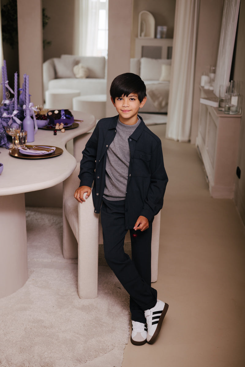 Blouse met borstzak | Dark Blue