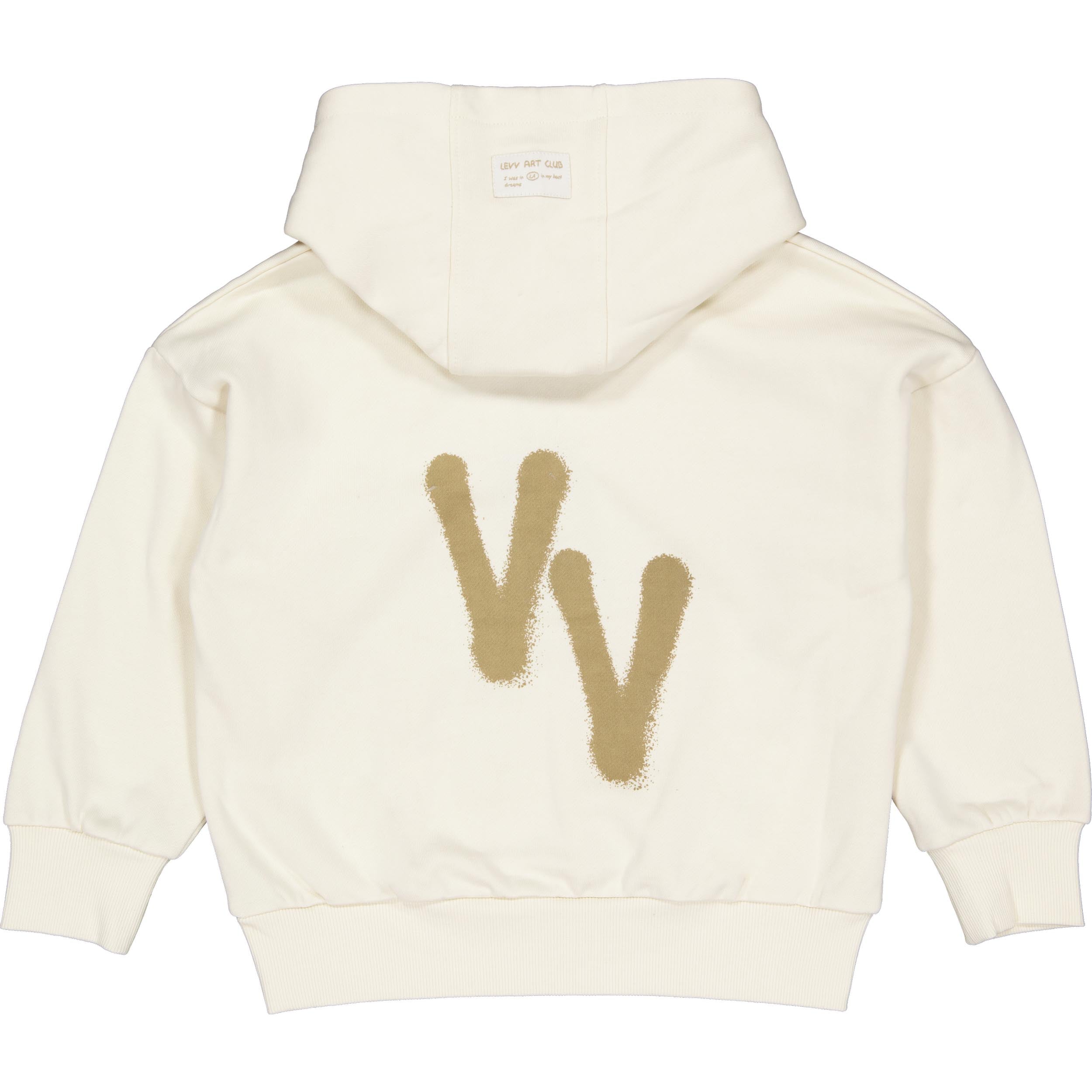 Ecru hoodie met buidelzak | Cotton Cream