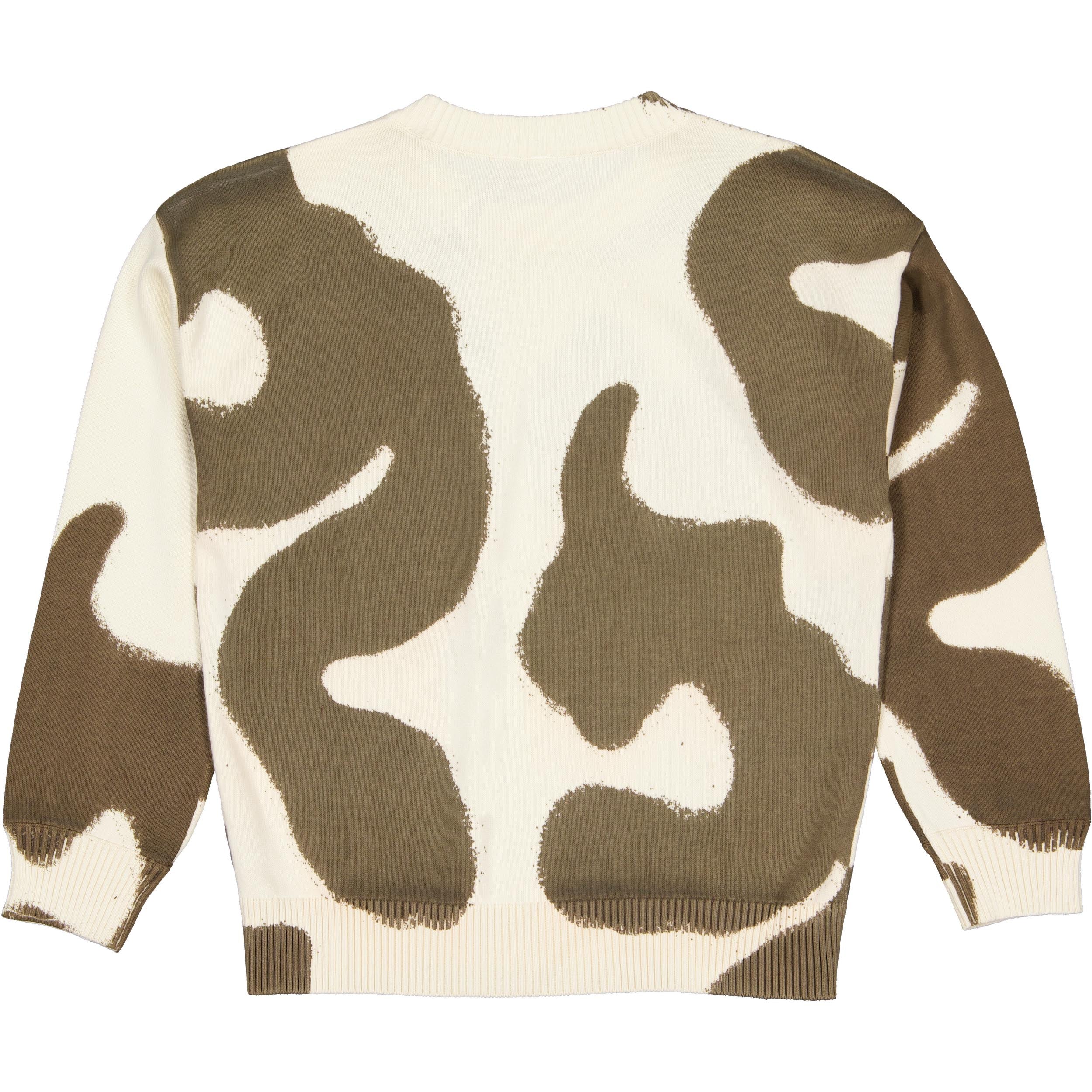 Ecru sweater met bruine all-over print | AOP Taupe Sketch