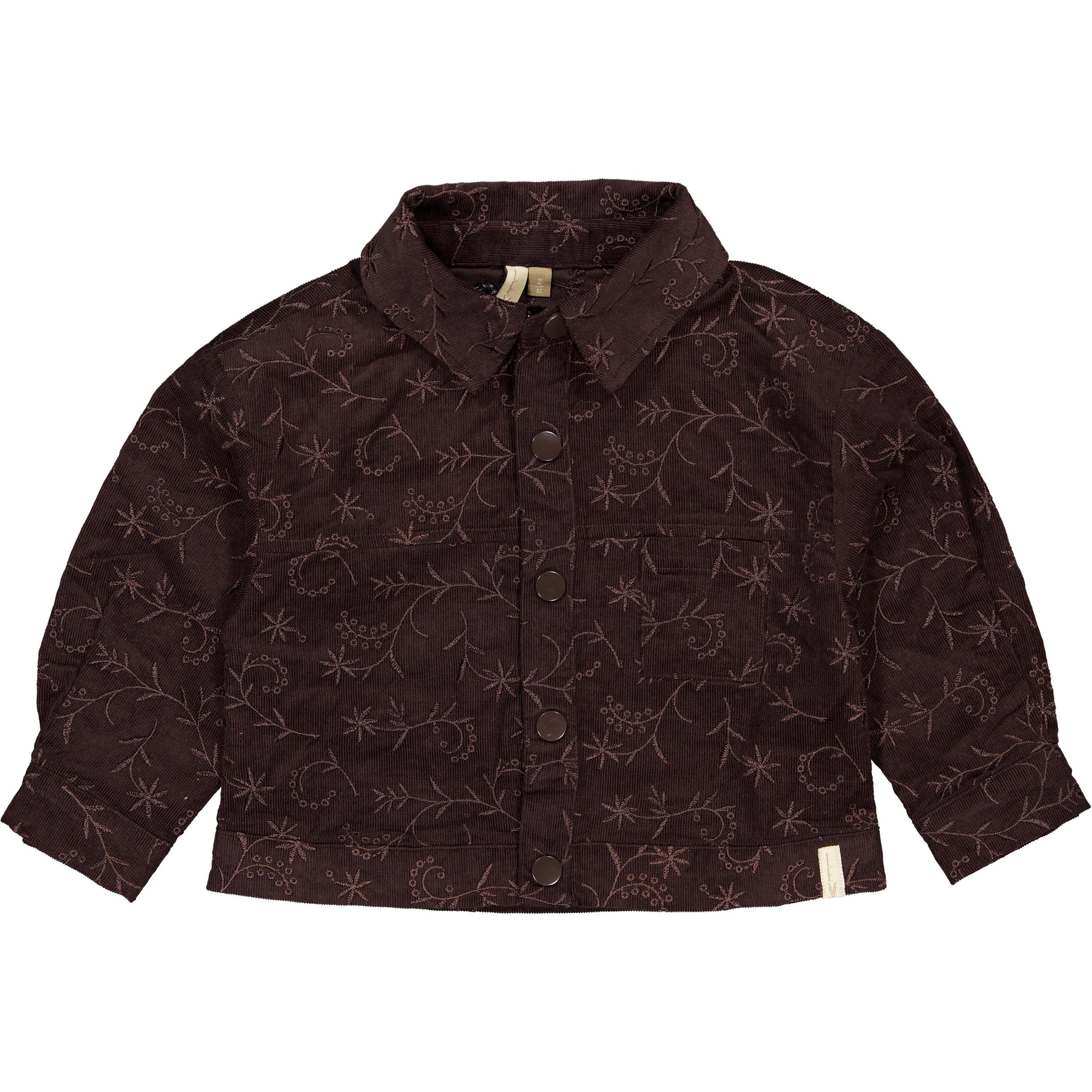 Donkerbruine blouse met all-over print | Dark Taupe