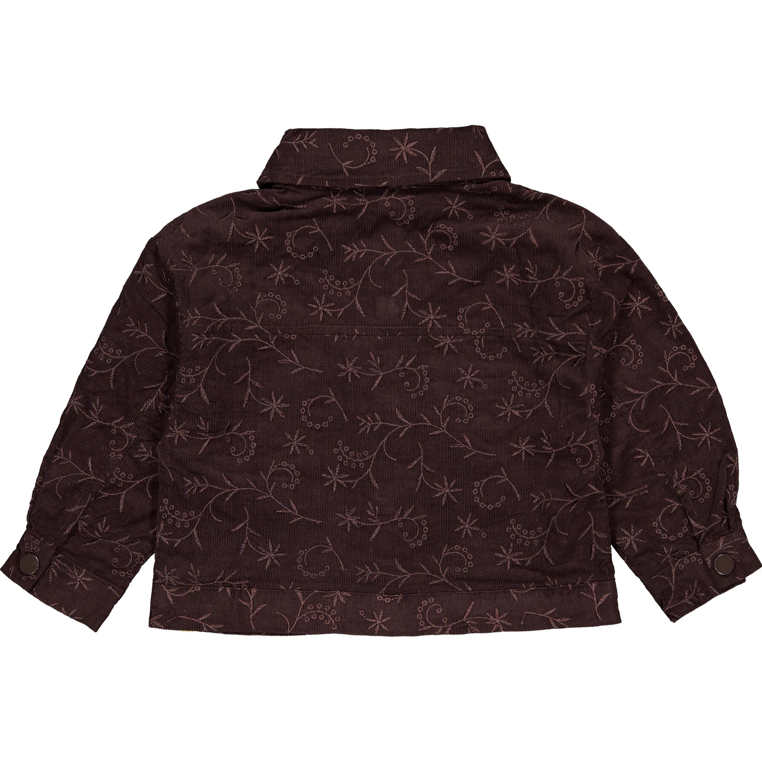 Donkerbruine blouse met all-over print | Dark Taupe