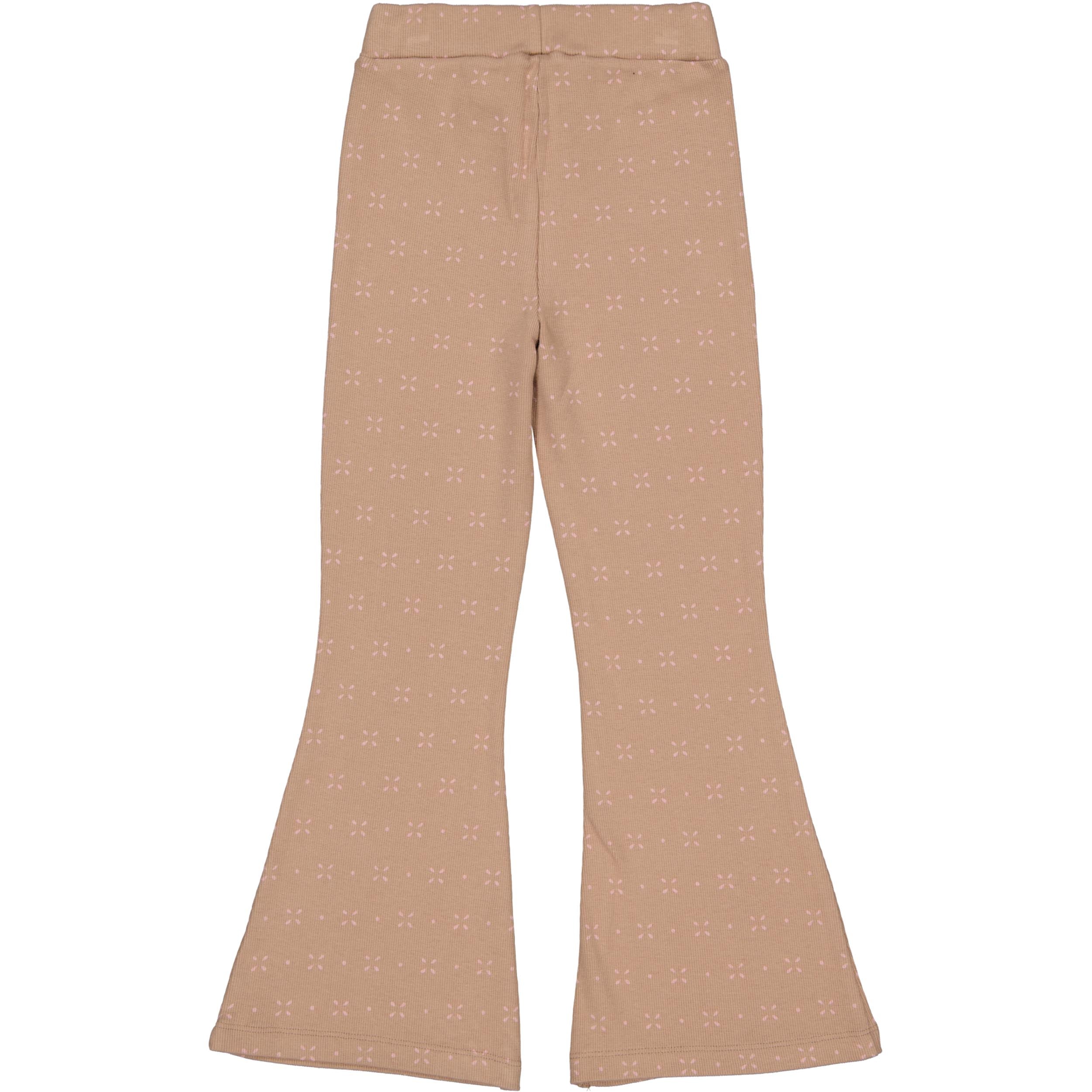 Taupe flared broek | AOP Pink Sketch