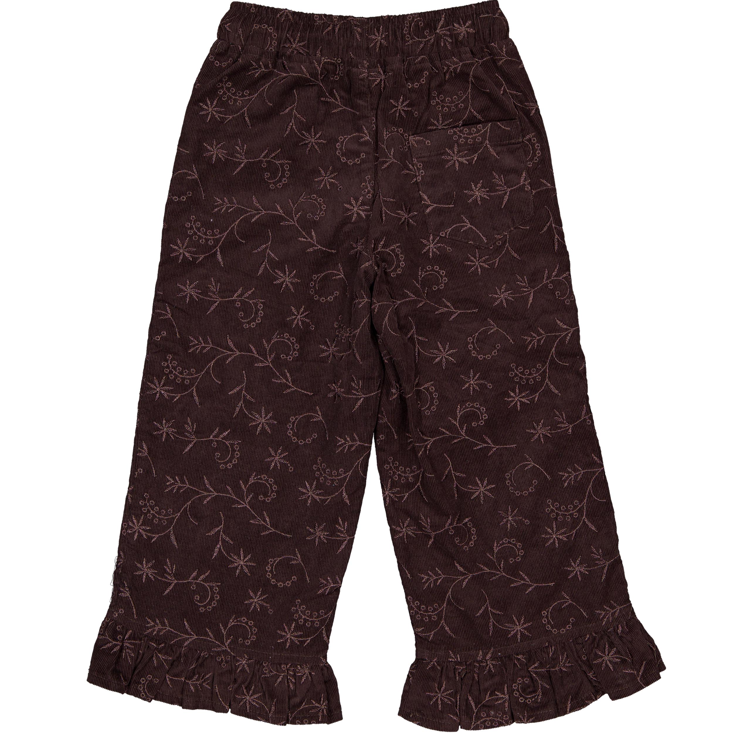 Donkerbruine broek met all-over print | Dark Taupe