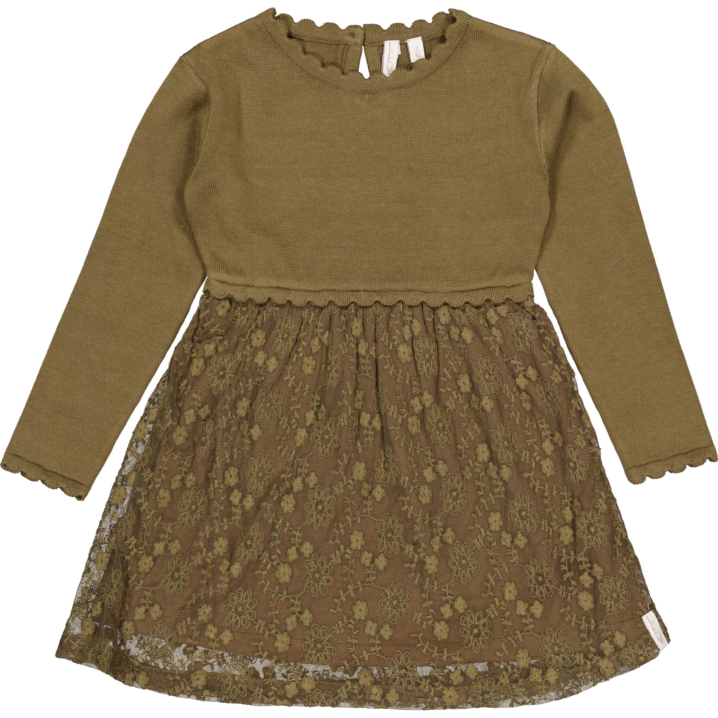 Olijfgroene jurk met tule rok | Dark Olive