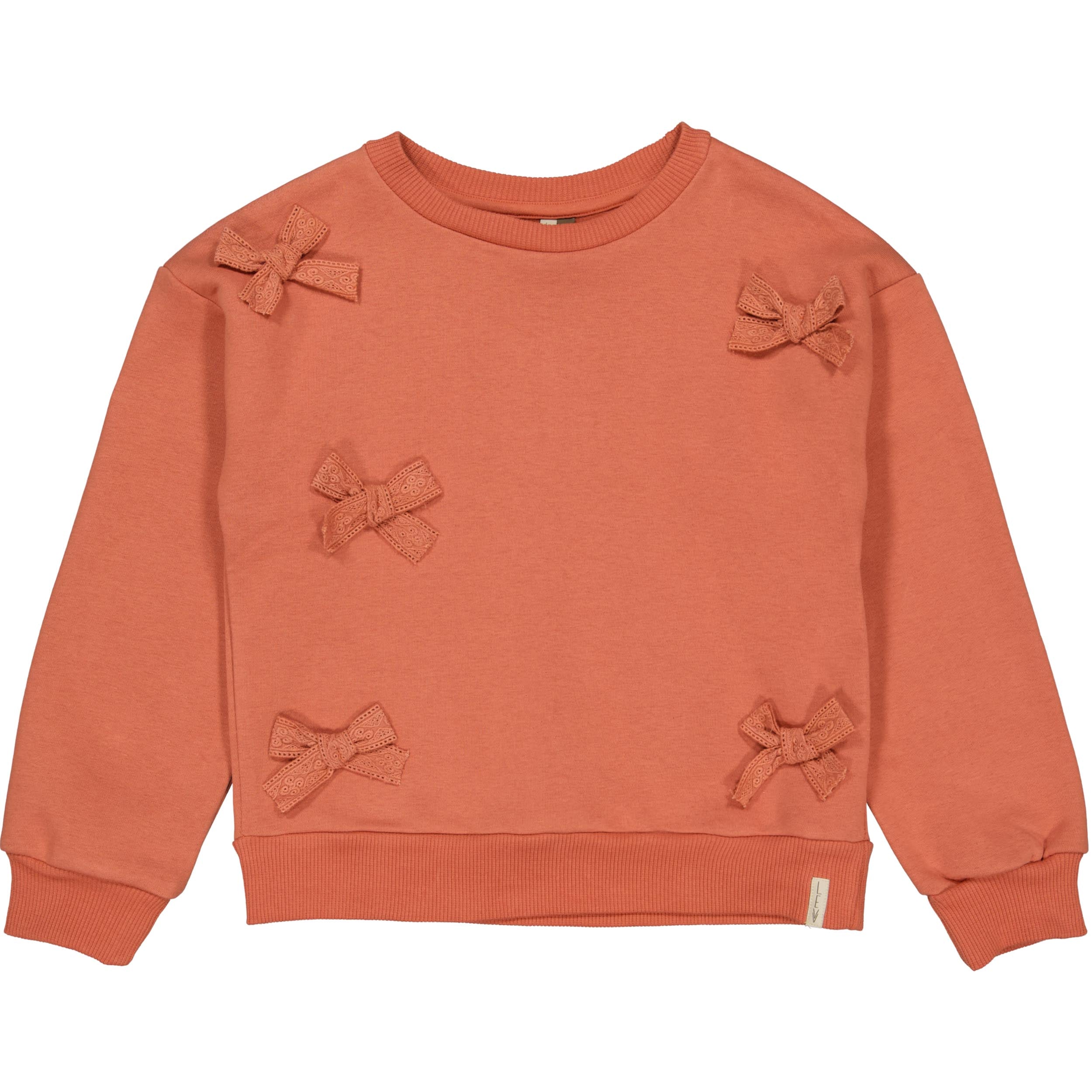 Koraalroze sweater met strikken | Coral