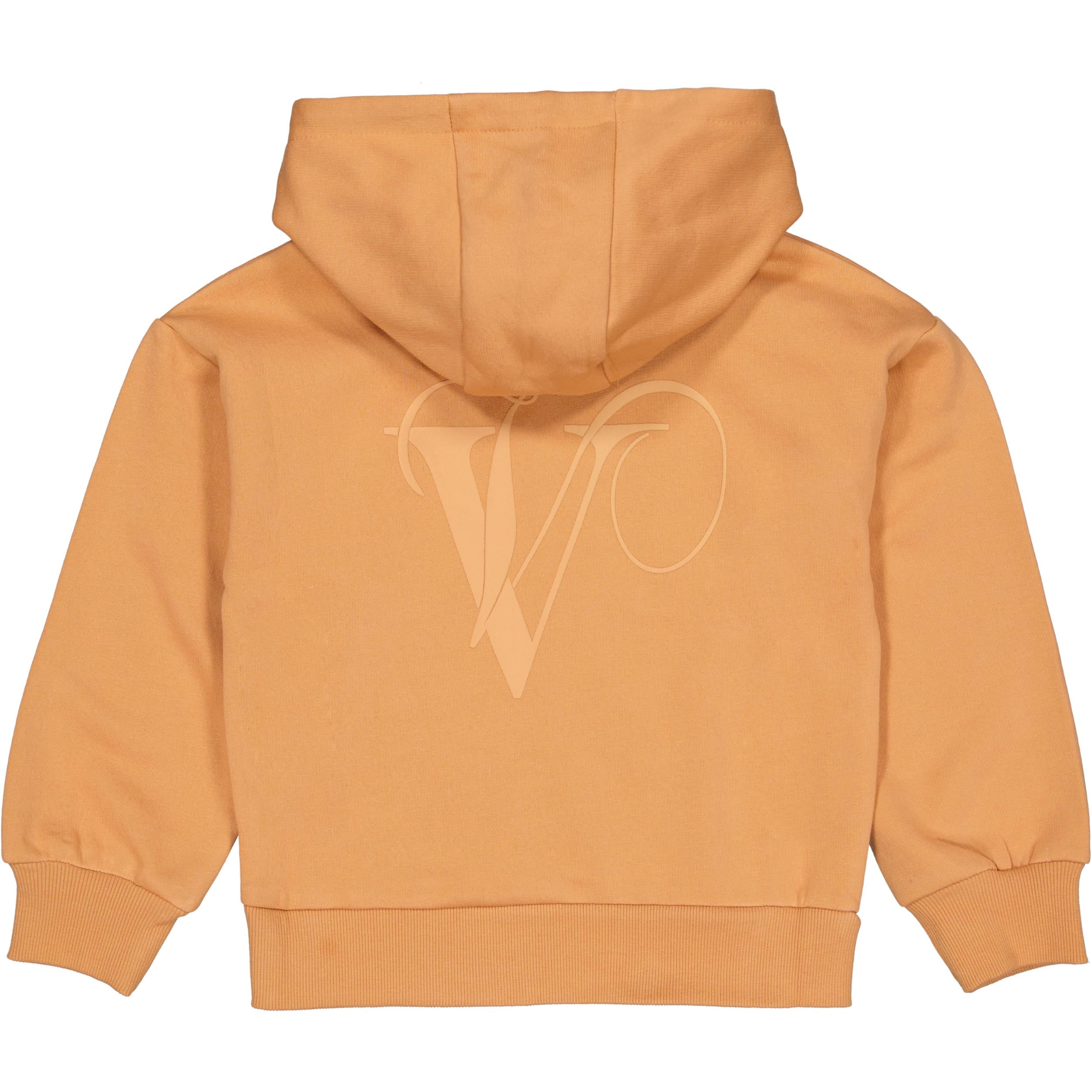 Abrikooskleurige hoodie met buidelzak | Soft Coral