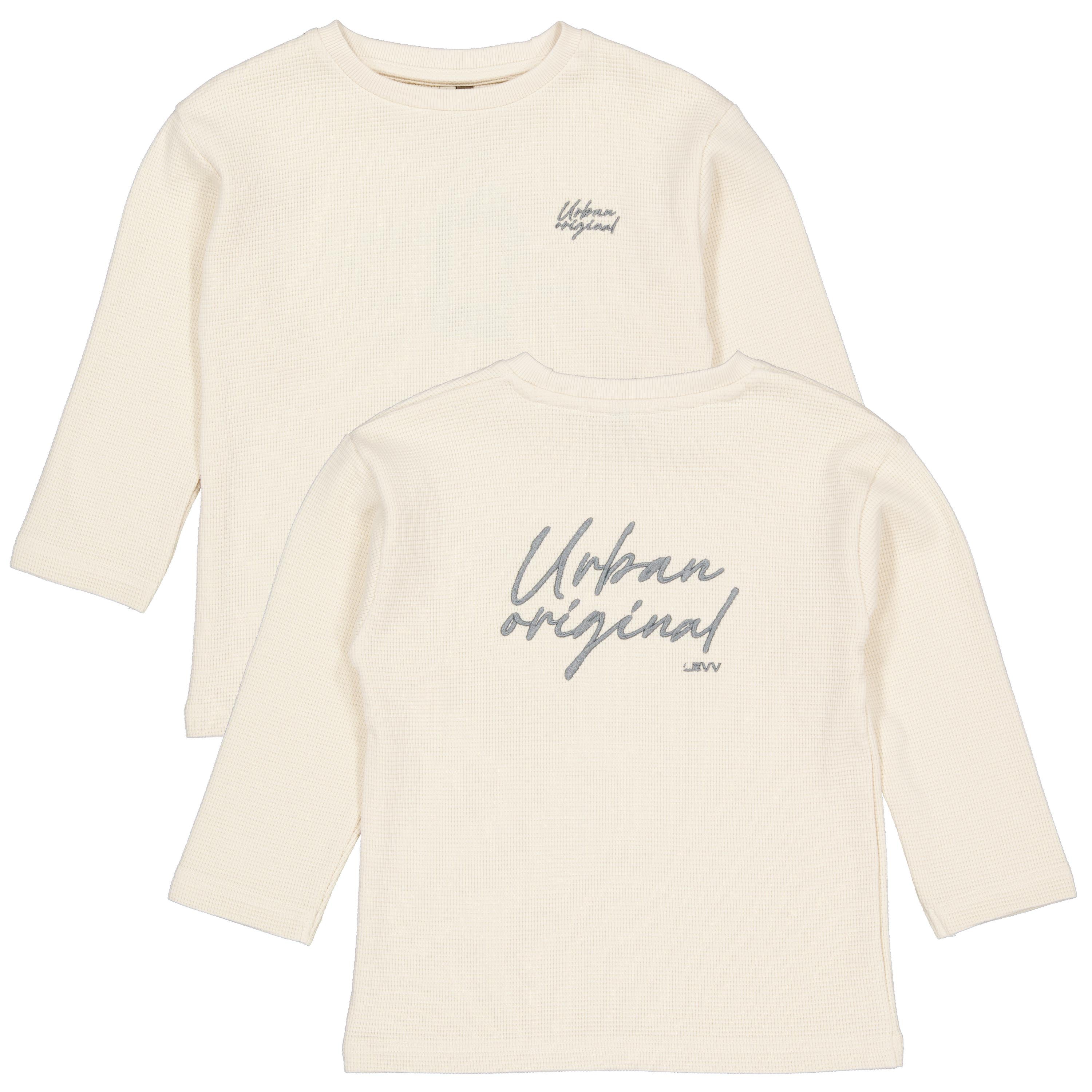 Ecru longsleeve met tekstprint | Cotton Cream