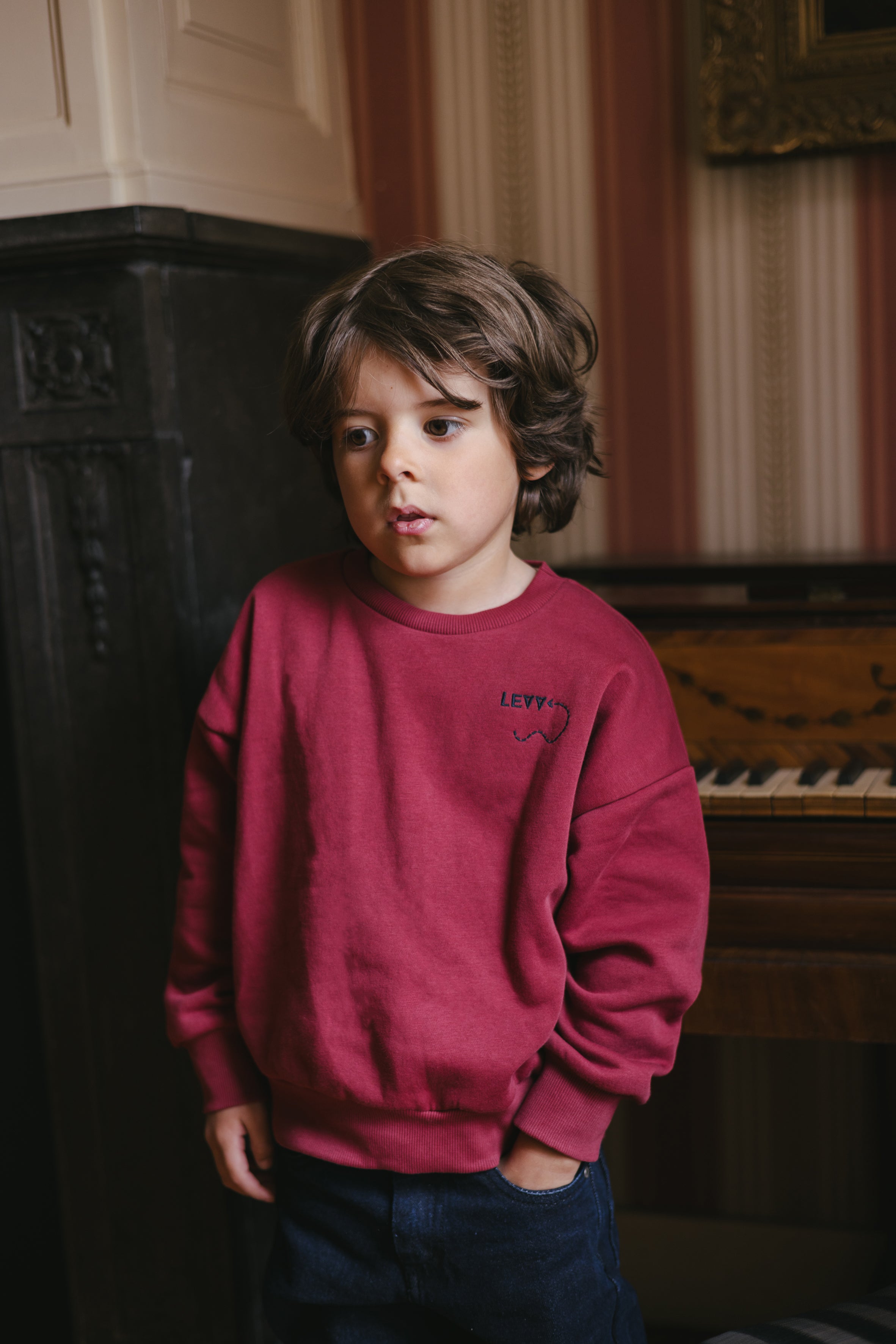 Rode sweater met rugprint | Red