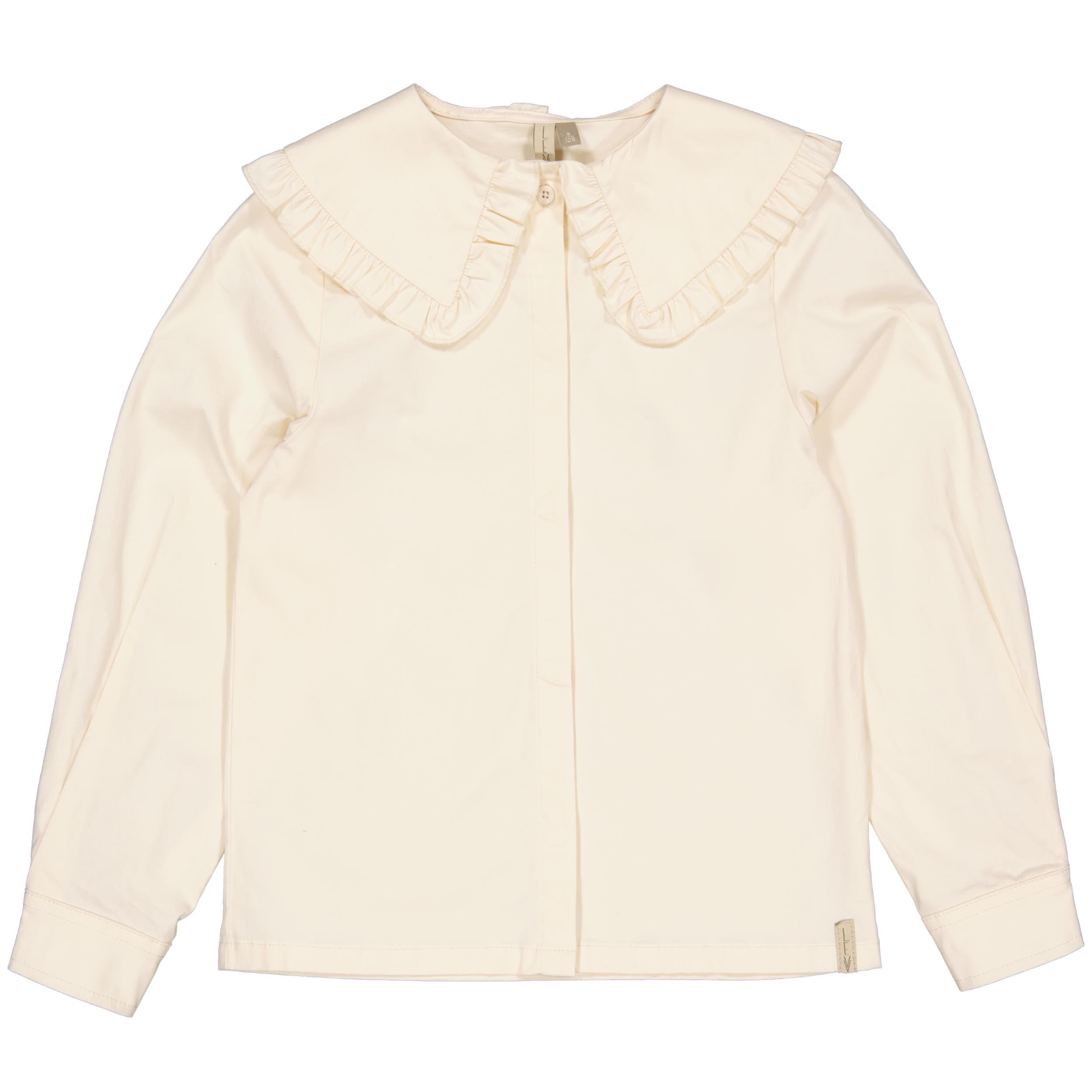 Ivoorkleurige blouse met grote kraag | Cotton Cream