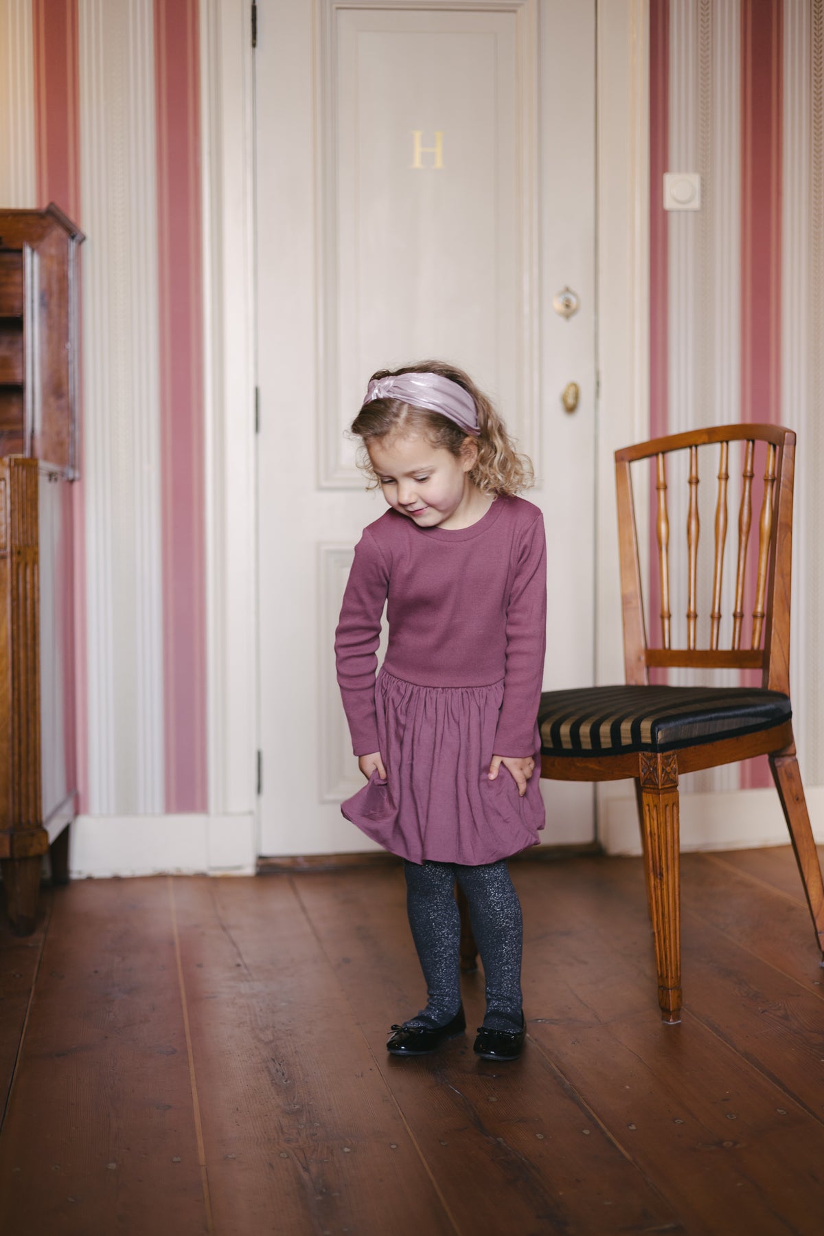 Paarsroze jurk met gerimpelde rok | Dark Mauve