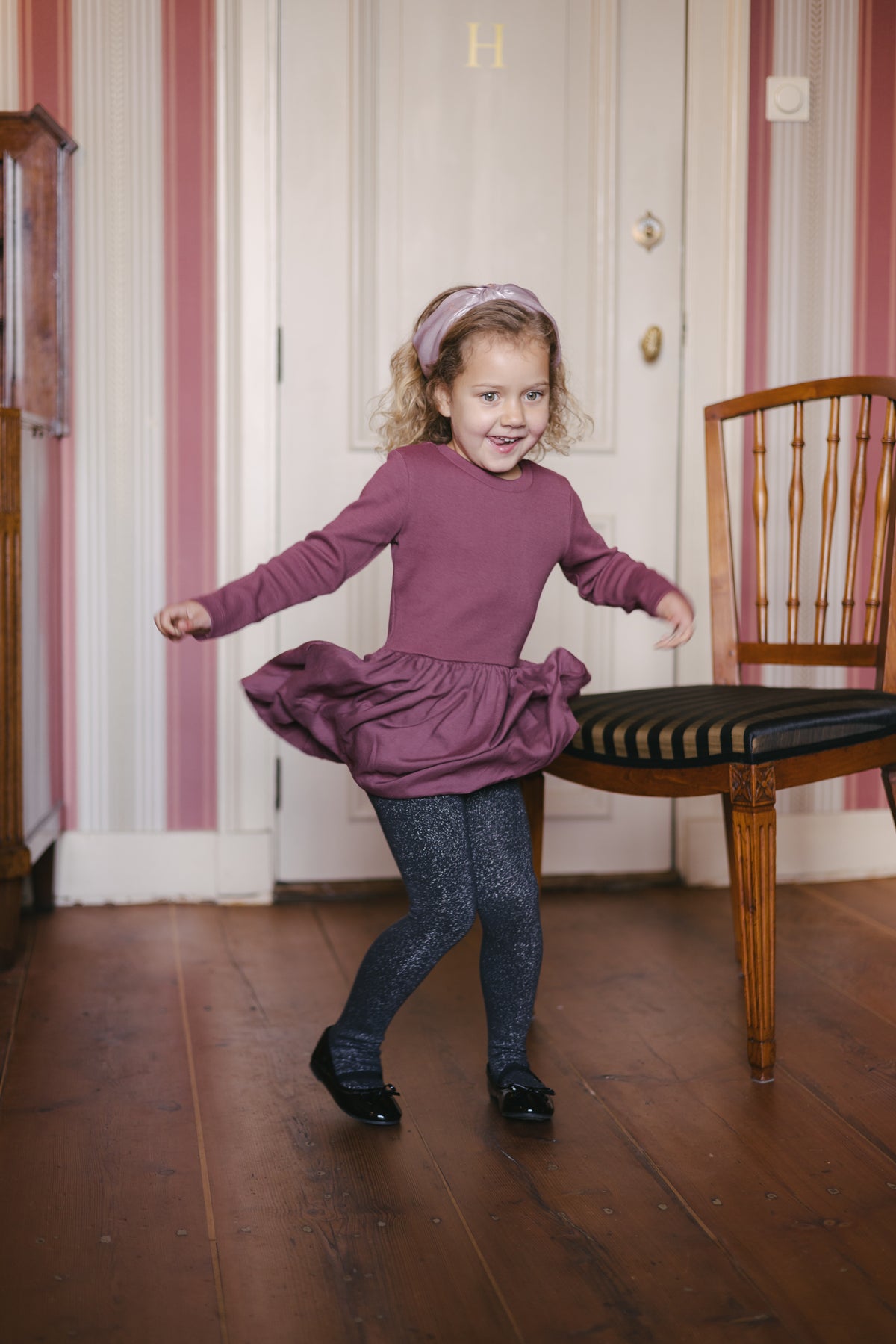Paarsroze jurk met gerimpelde rok | Dark Mauve