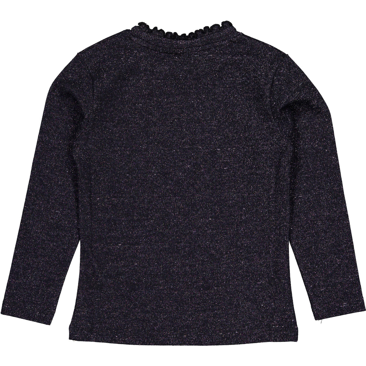 Zwarte longsleeve met opstaande kraag | Black