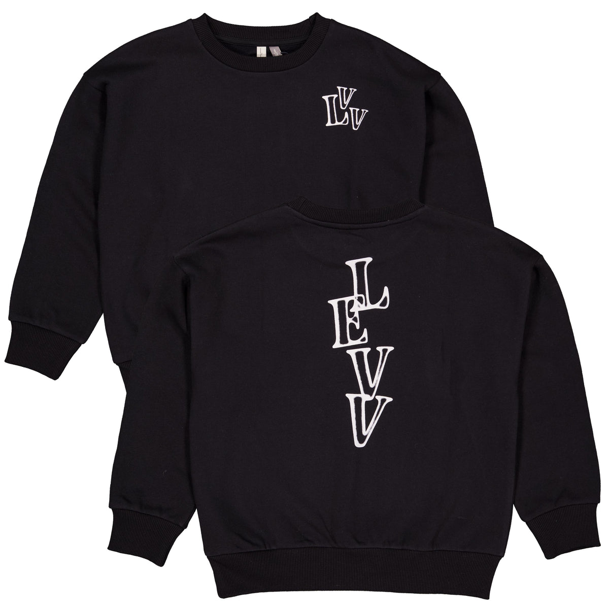 Zwarte sweater met ruglogo | Black