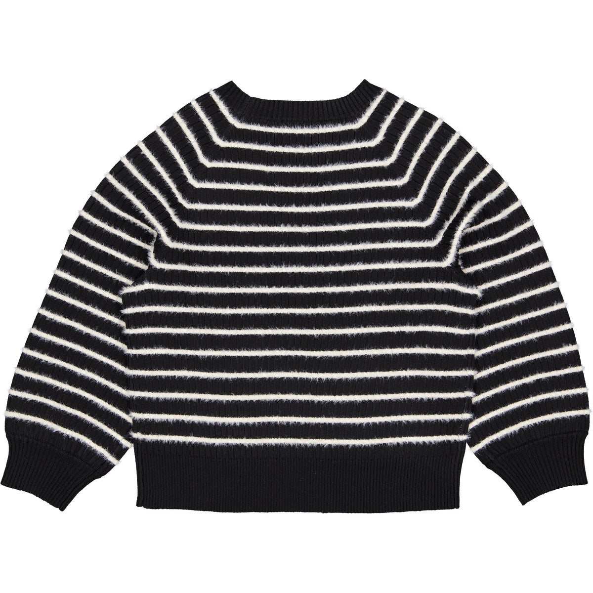 Zwarte gestreepte sweater | AOP White Stripe